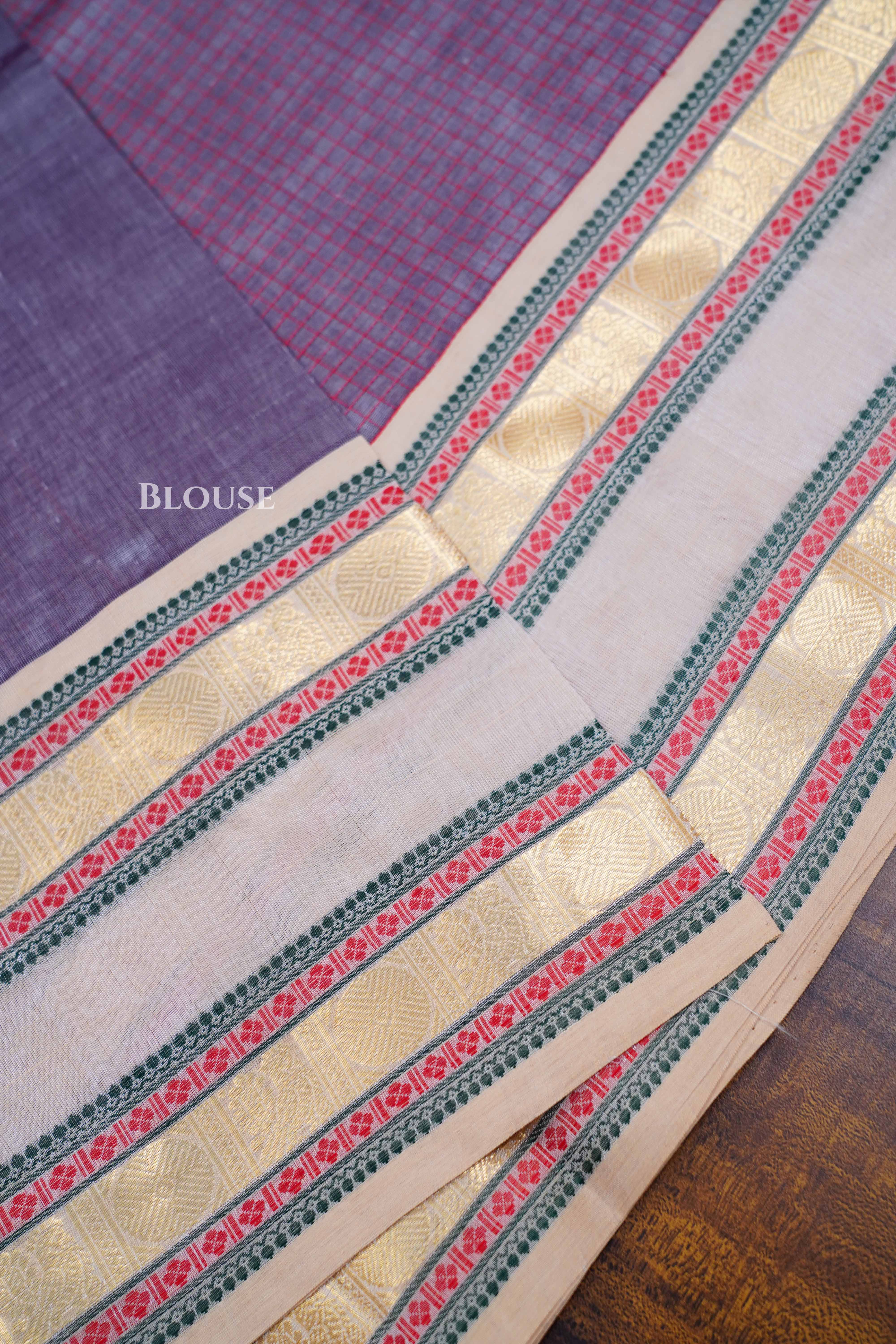 Onion Pink Karaikudi Chettinad Silk Cotton Saree