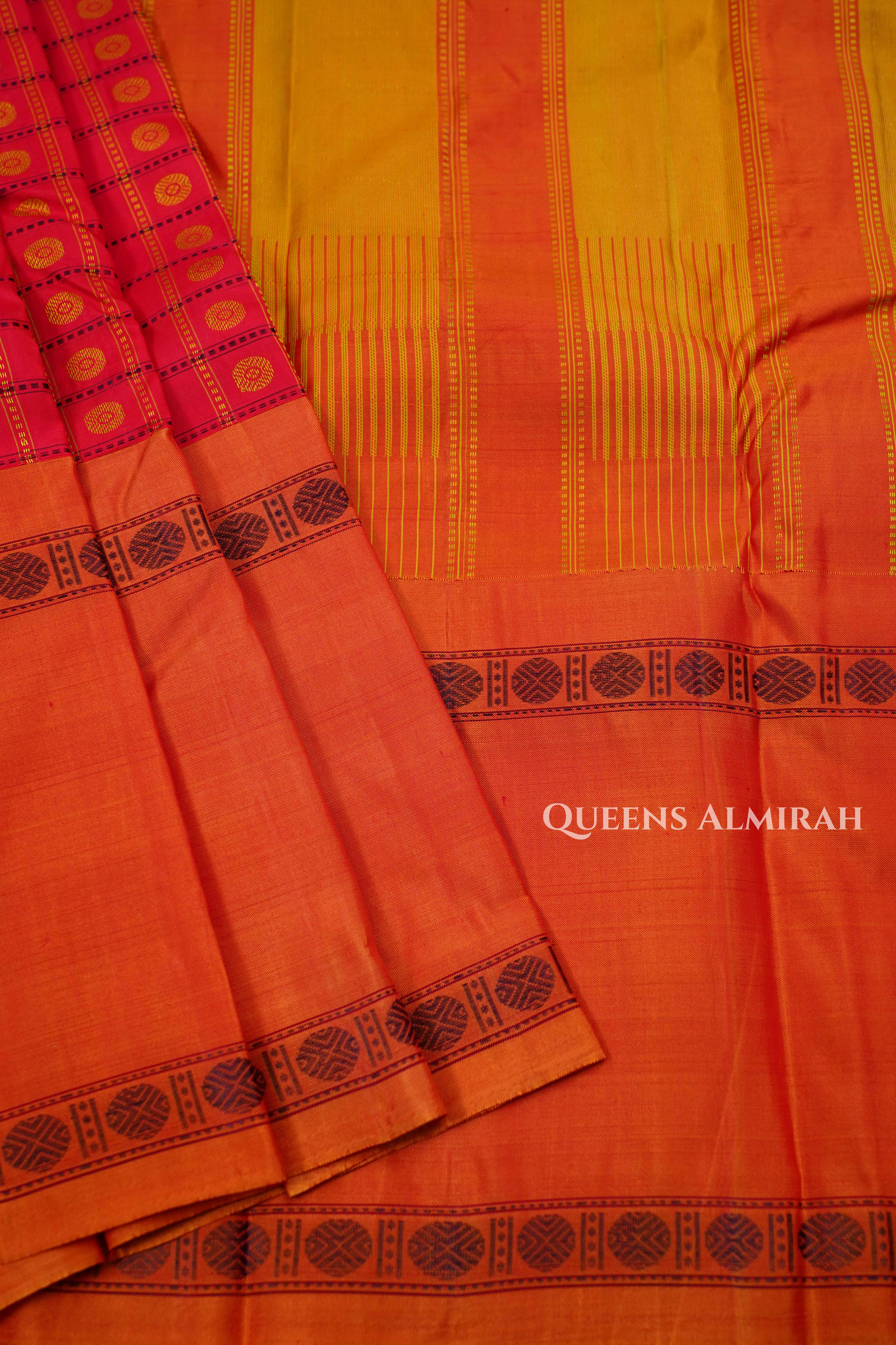 Tomato Red Pure Kanchivaram Silk Saree