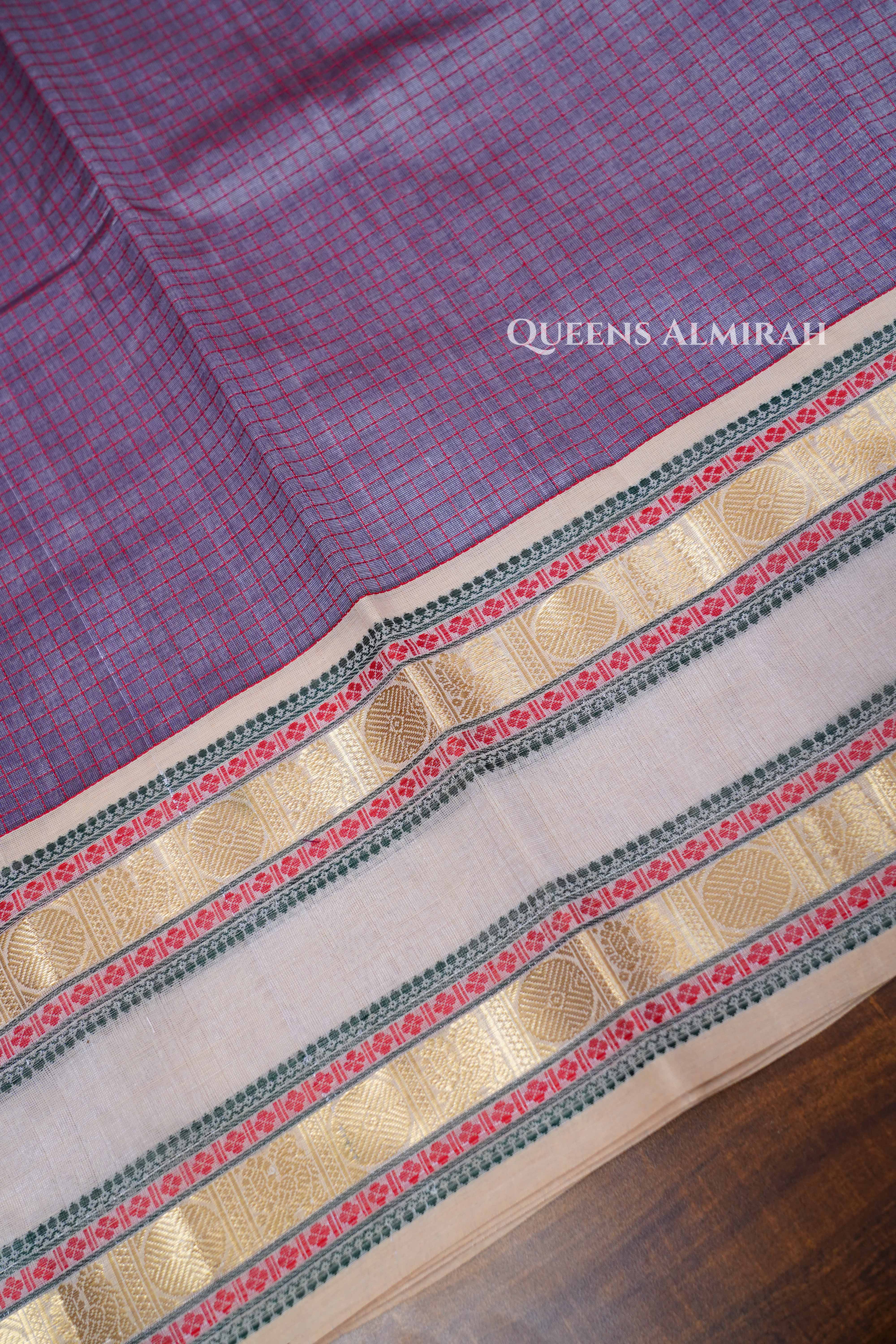 Onion Pink Karaikudi Chettinad Silk Cotton Saree