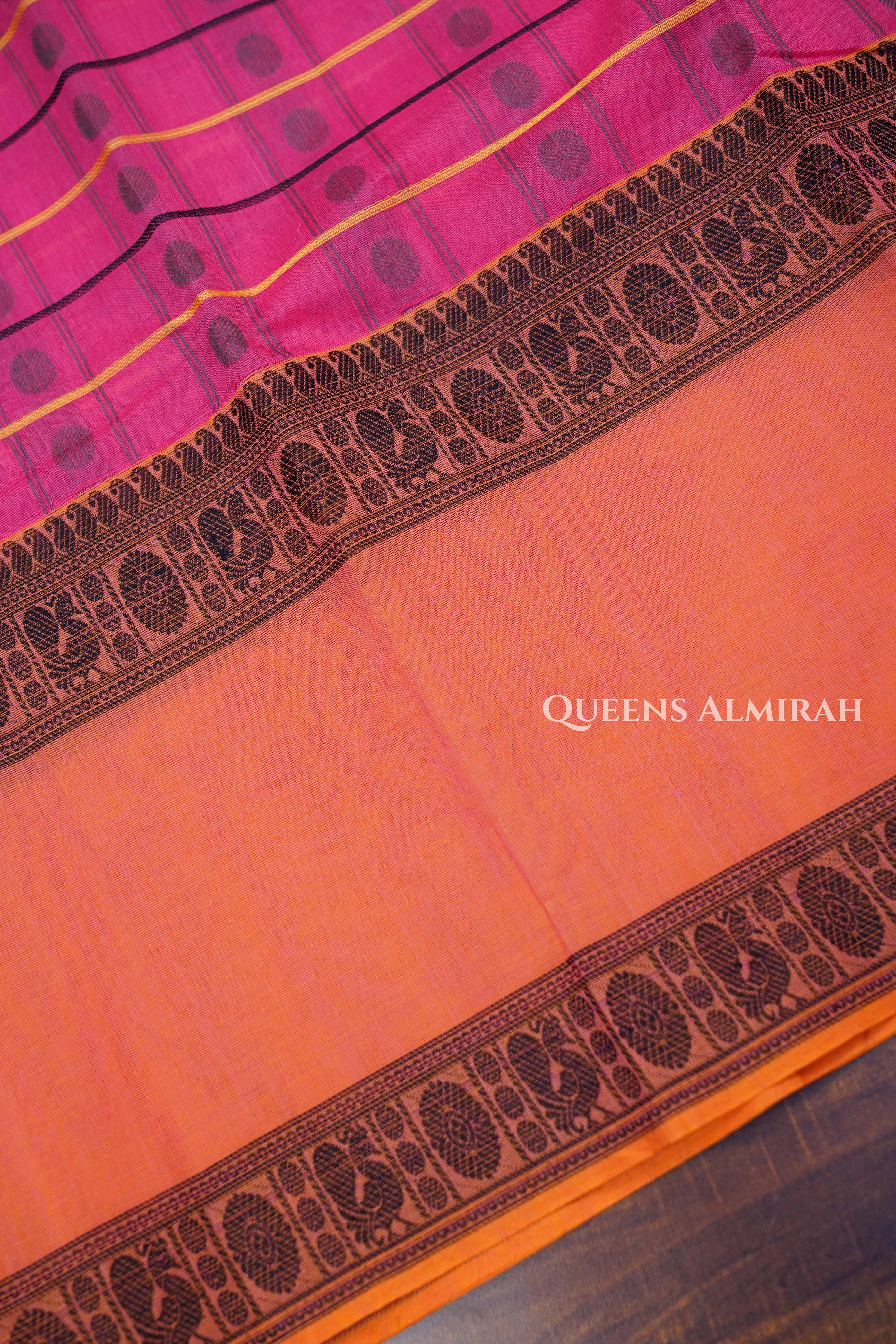 Deep Carmine Chettinad Cotton Saree