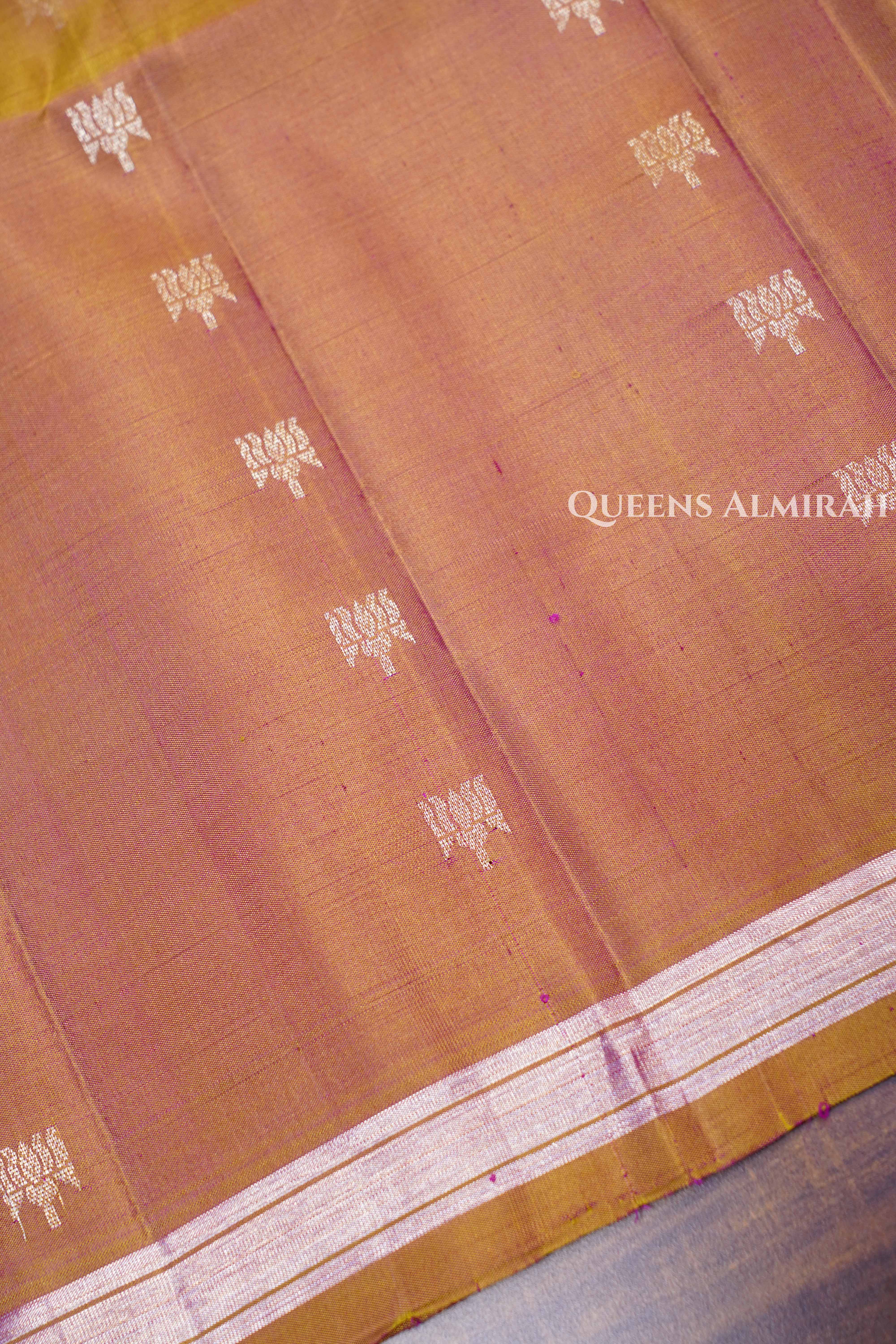 Peach Orange Pure Soft Silk Saree
