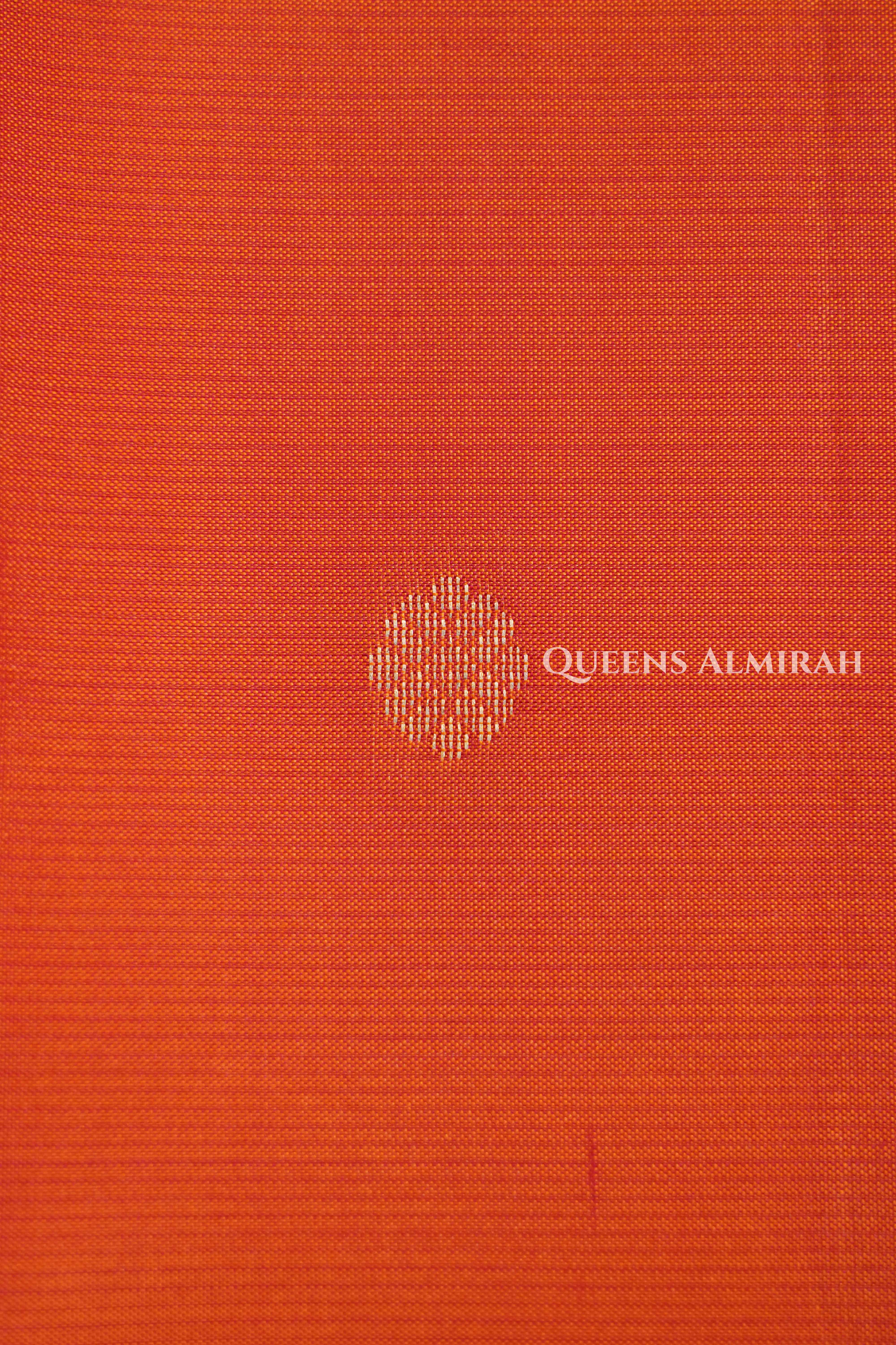 Deep Orange With Pink Pure Kanchivaram Silk Saree