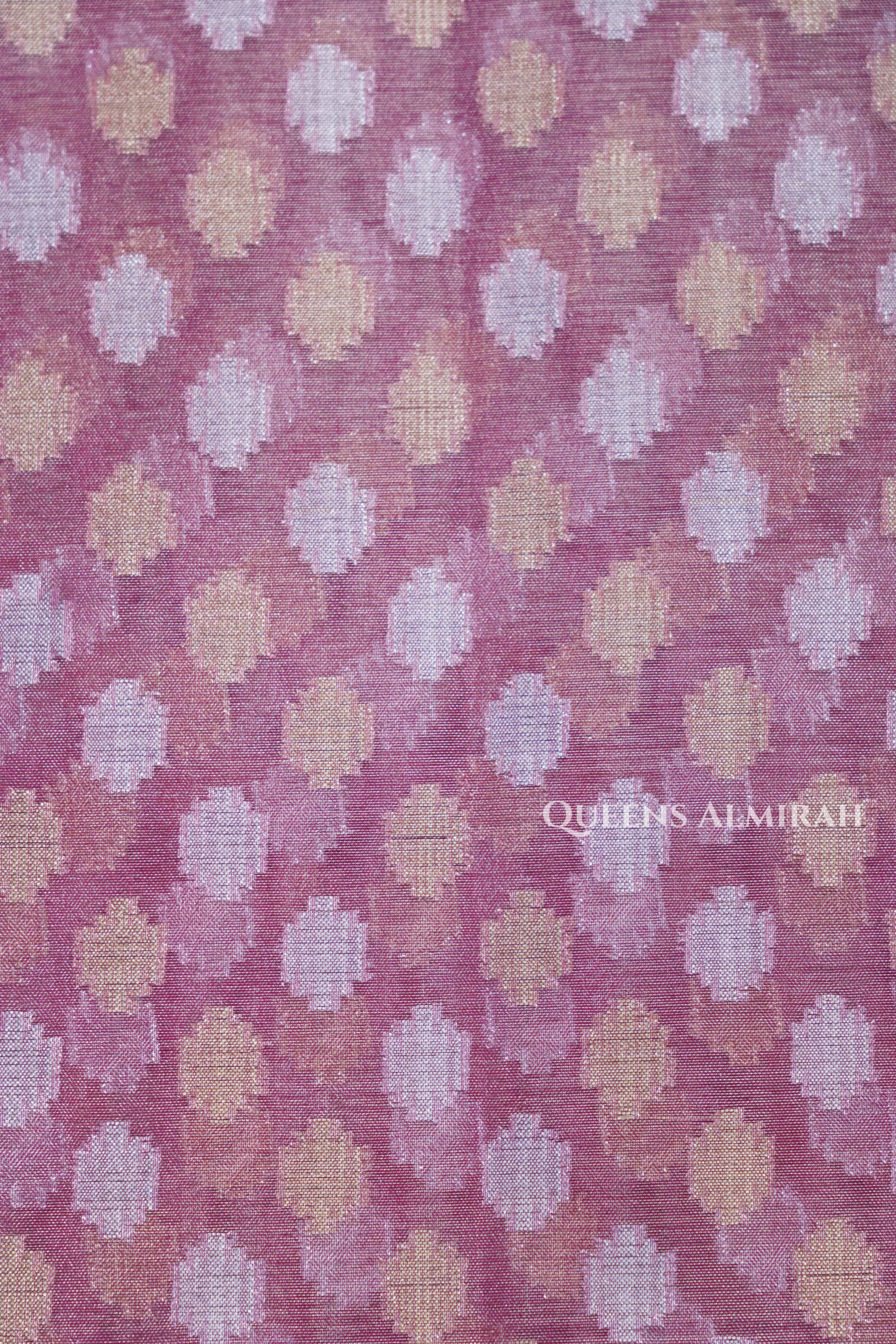 Grey Pink Banarasi Organza saree