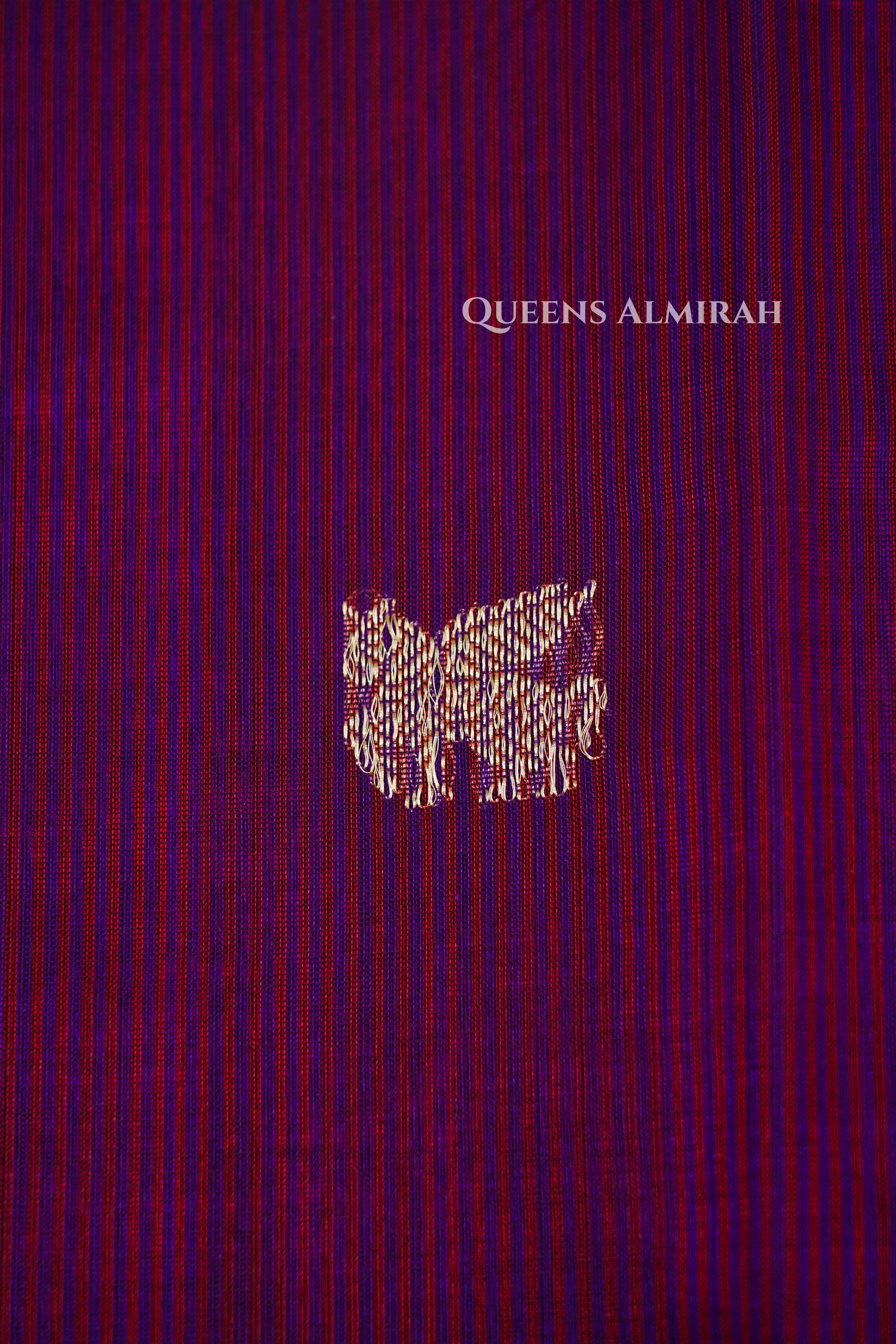 Plum Purple  Karaikudi Chettinad Silk Cotton Saree