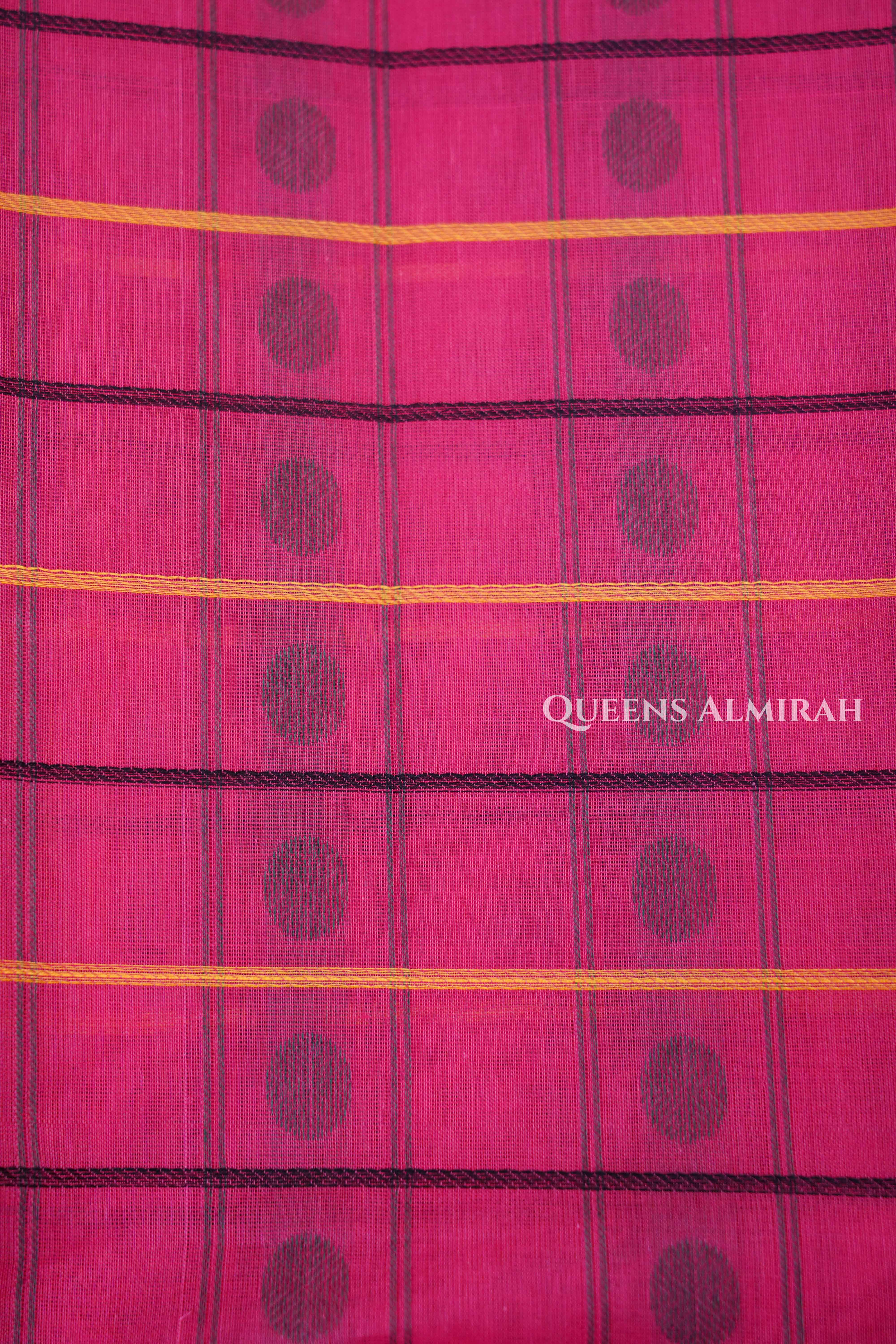 Deep Carmine Chettinad Cotton Saree