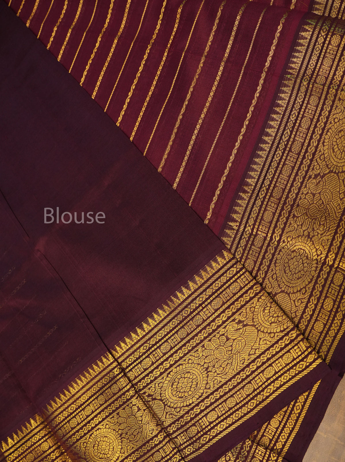 Maroon Pure Silk Cotton Saree