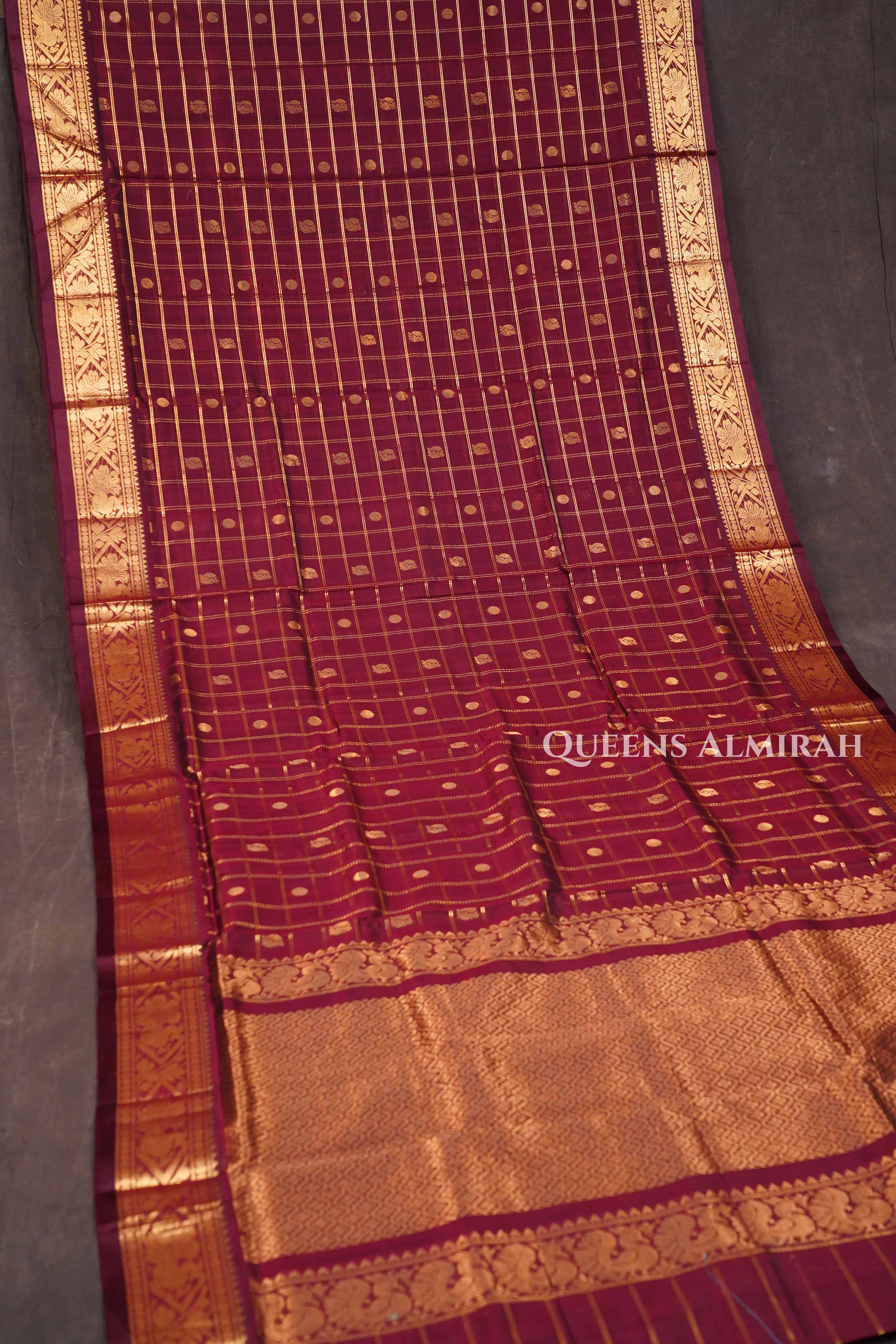 Maroon Pure Kanchi Silk Cotton Saree