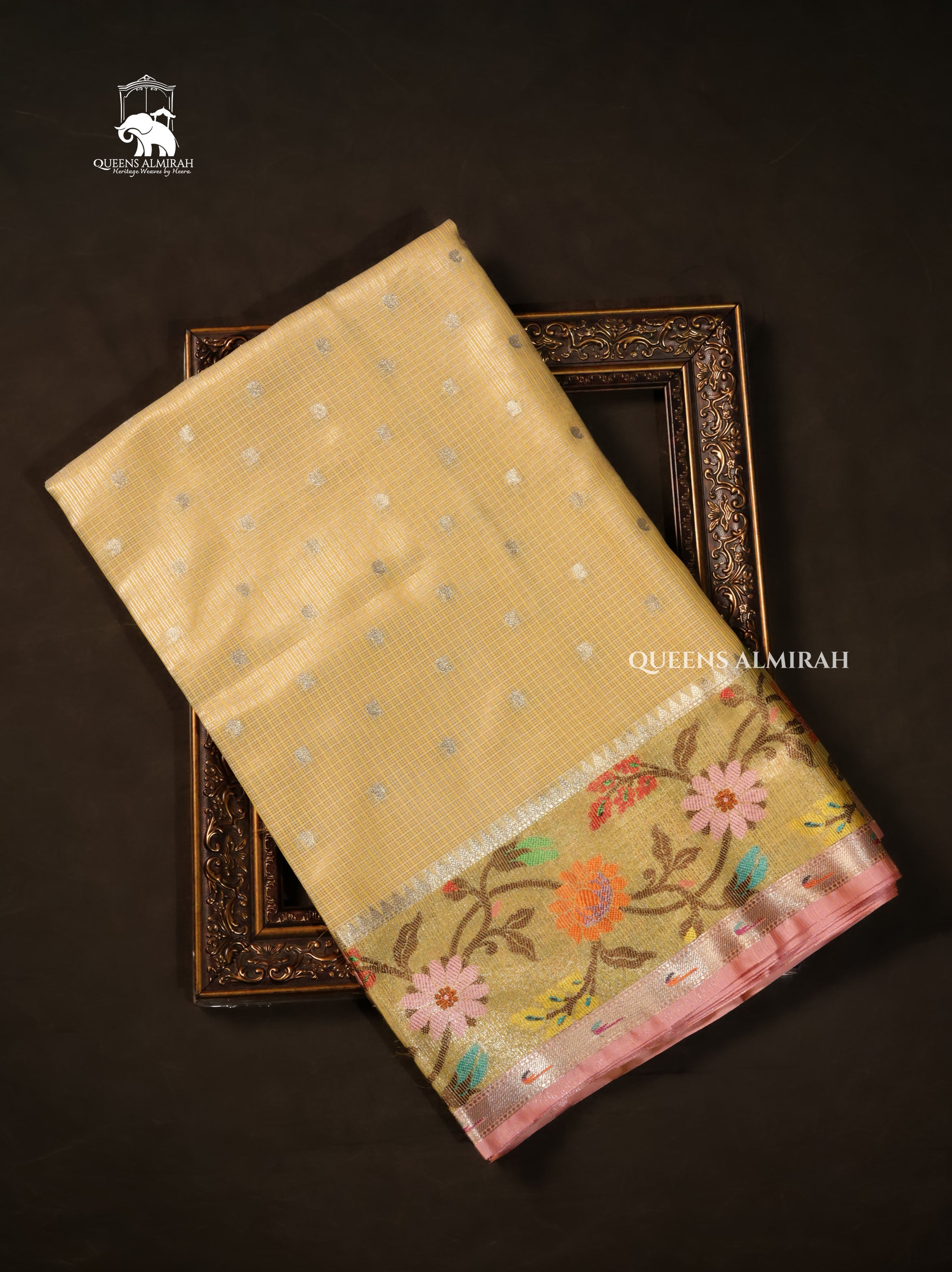 Pastel Yellow With Paithani Border Semi Kota Silk Cotton Saree