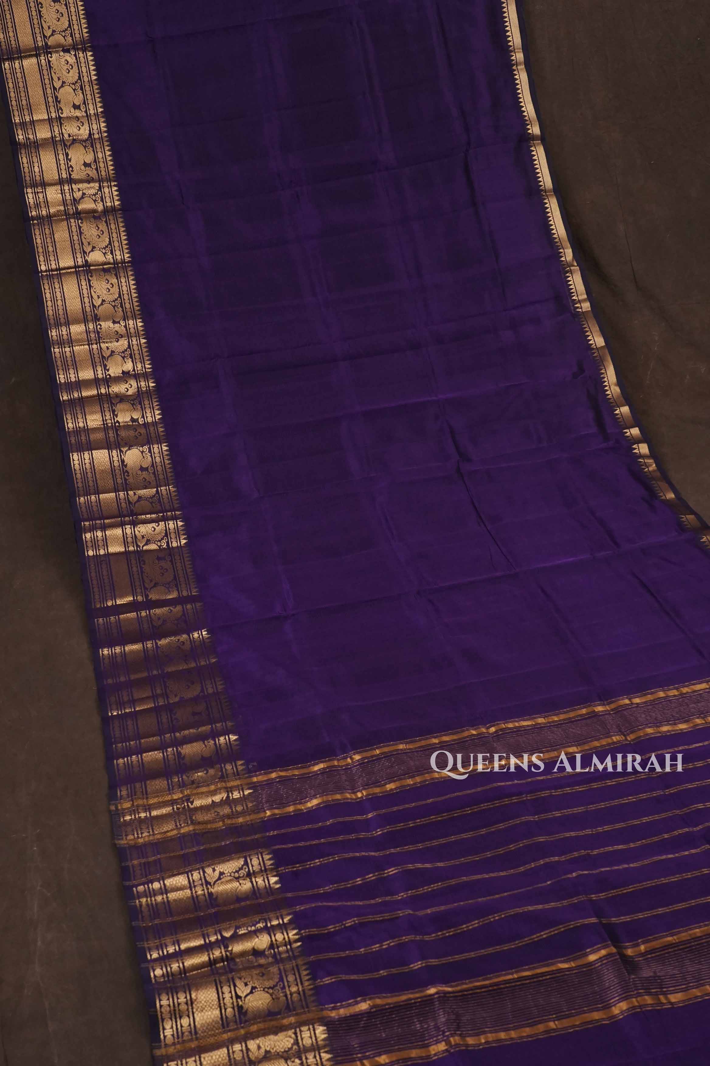 Brinjal Purple Pure Silk Cotton Saree
