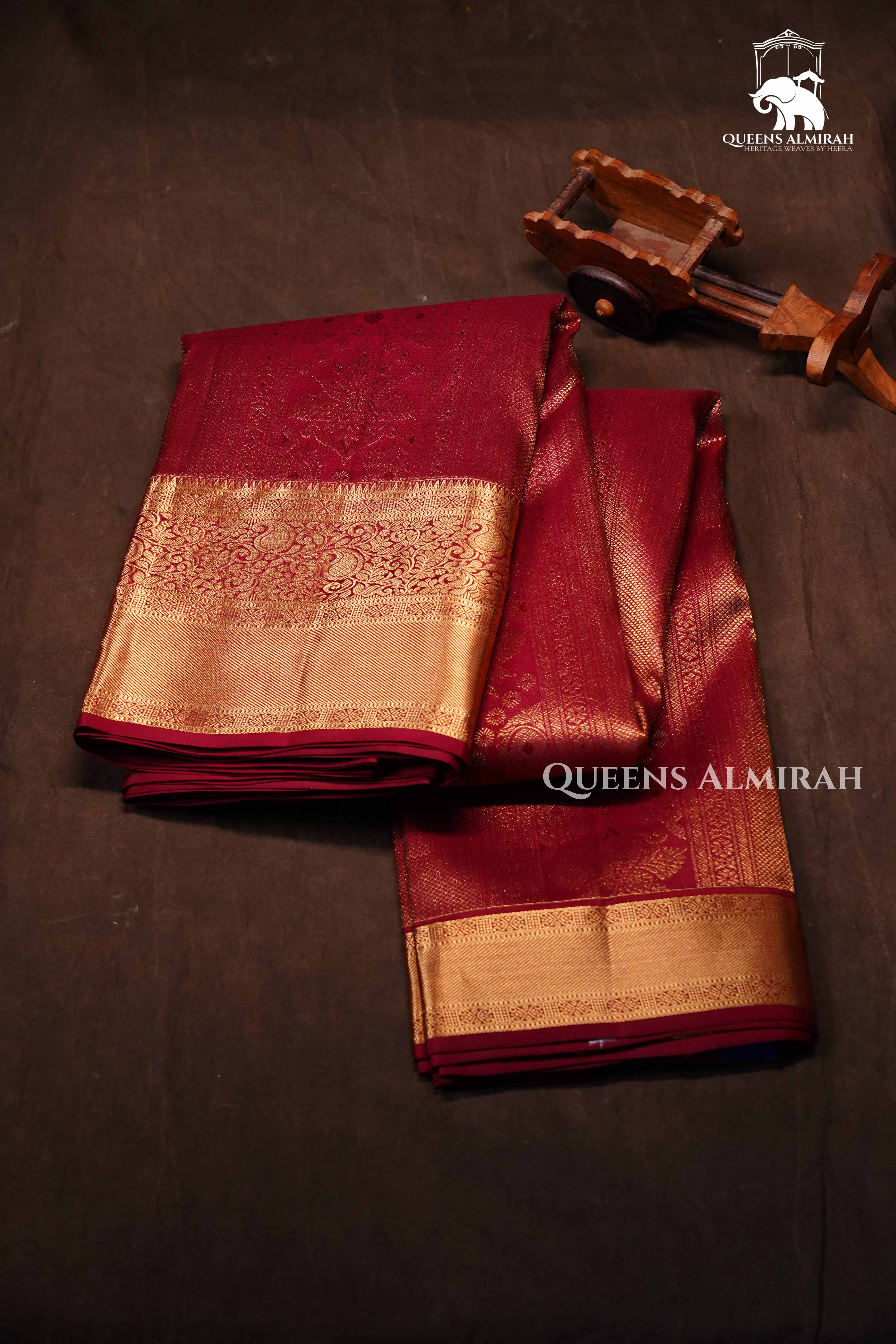 Wine Red Pure Kanchivaram Silk Saree