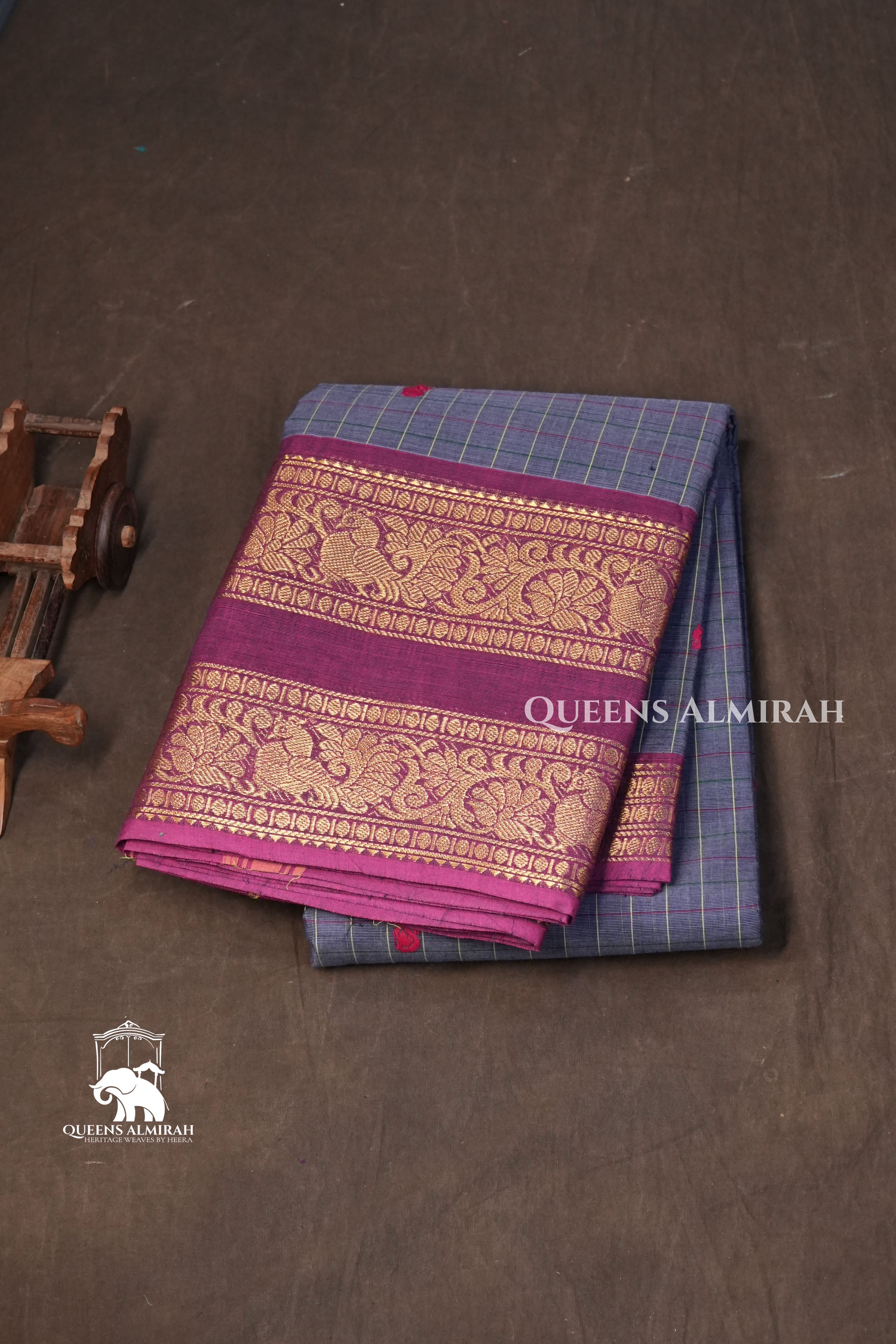 Ash Grey Kanchi Cotton Saree