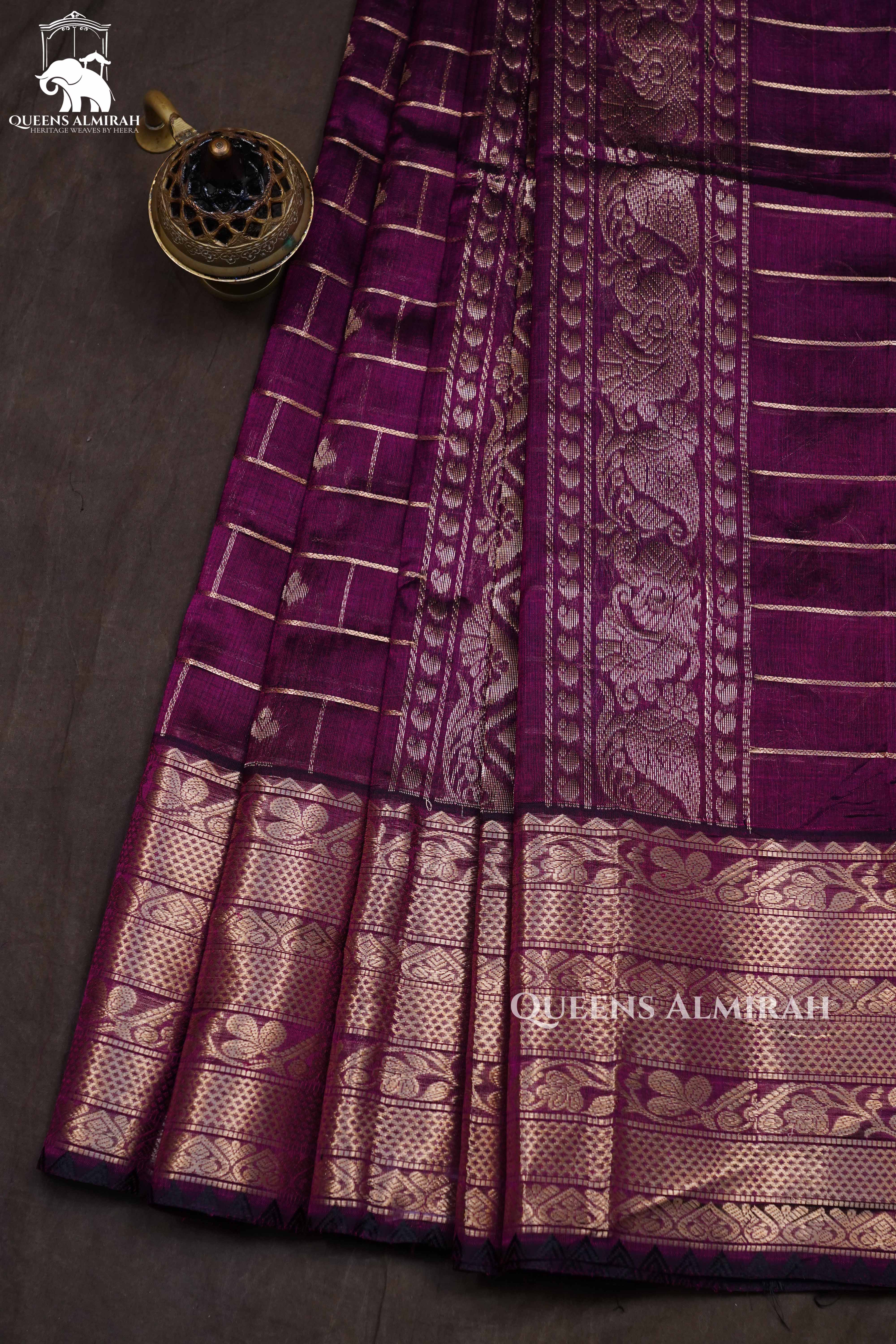 Purple Pure Silk Cotton Saree