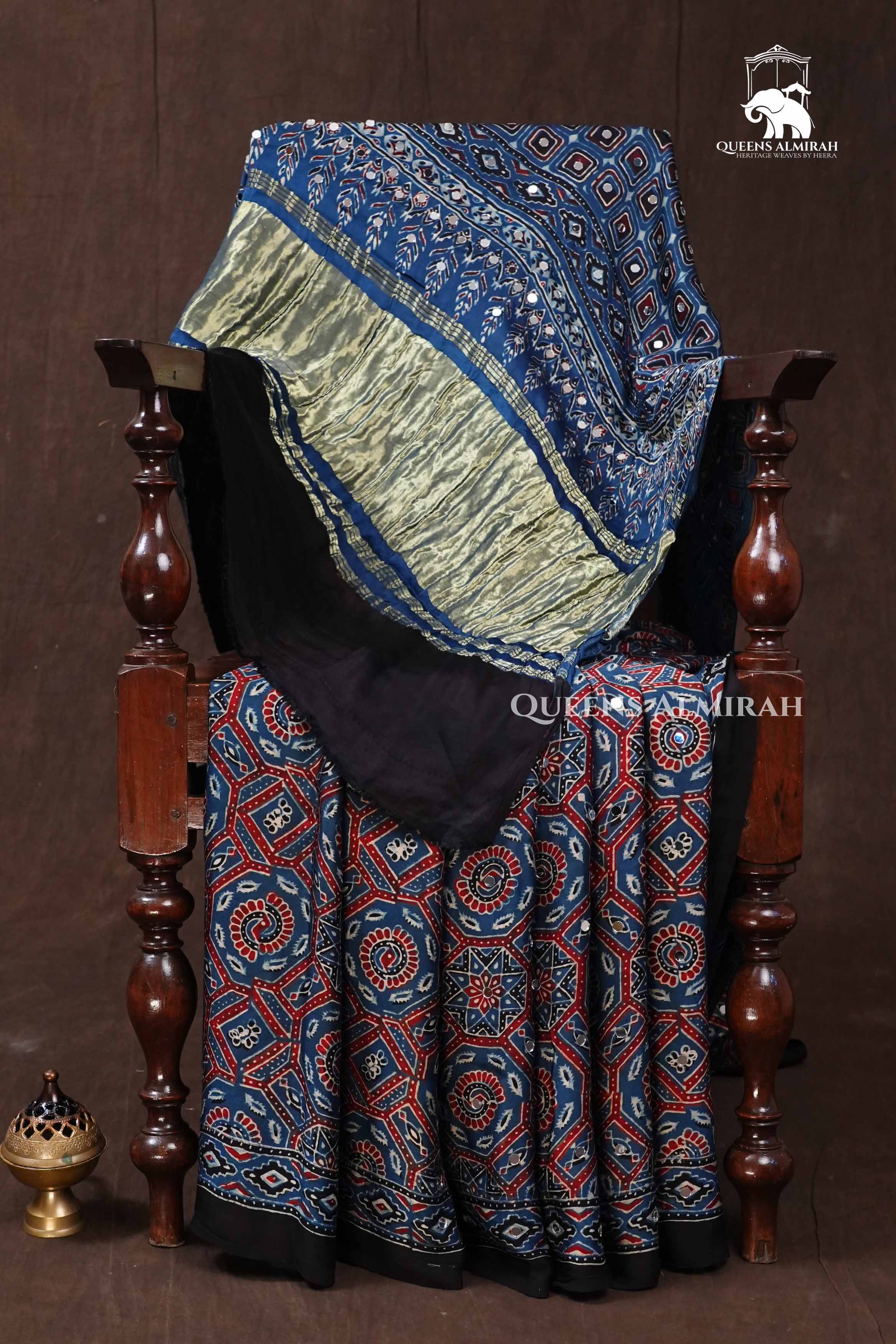 Black blue Modal Silk