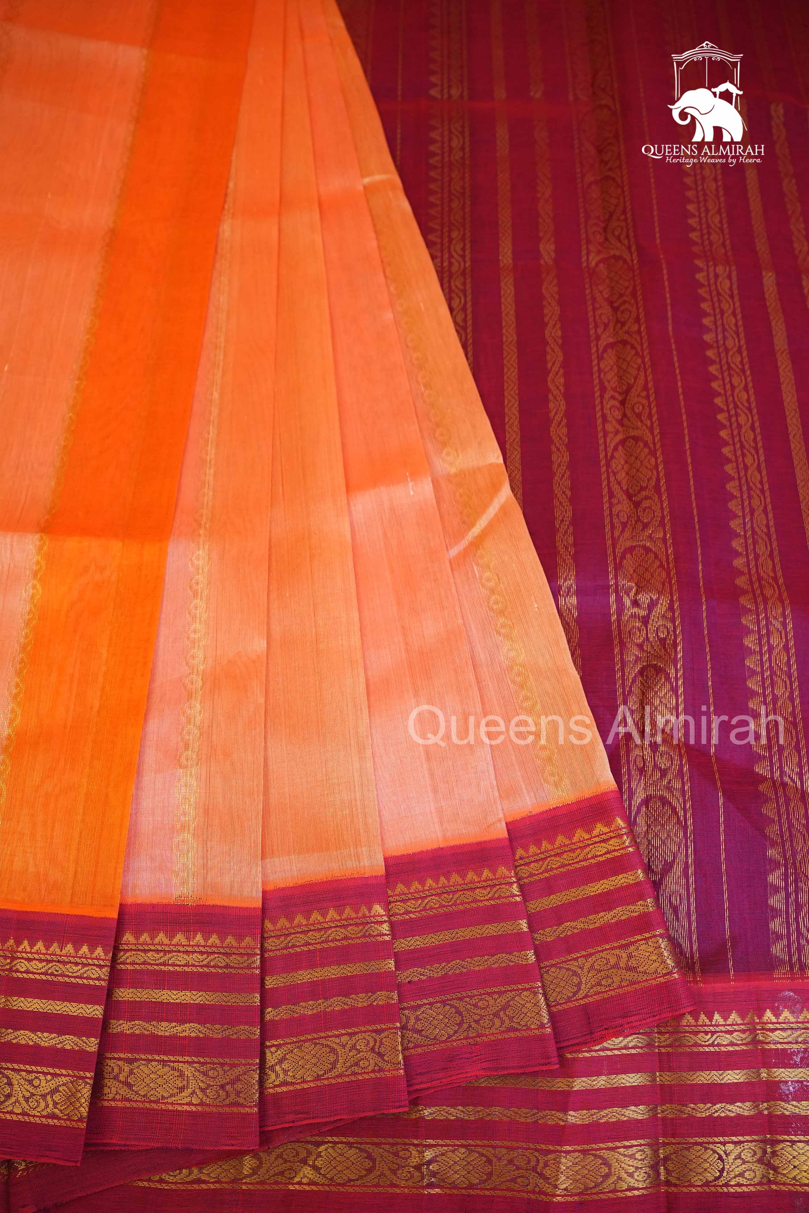 Multi Color With Varisapet Purple Border Pure Silk Cotton Saree