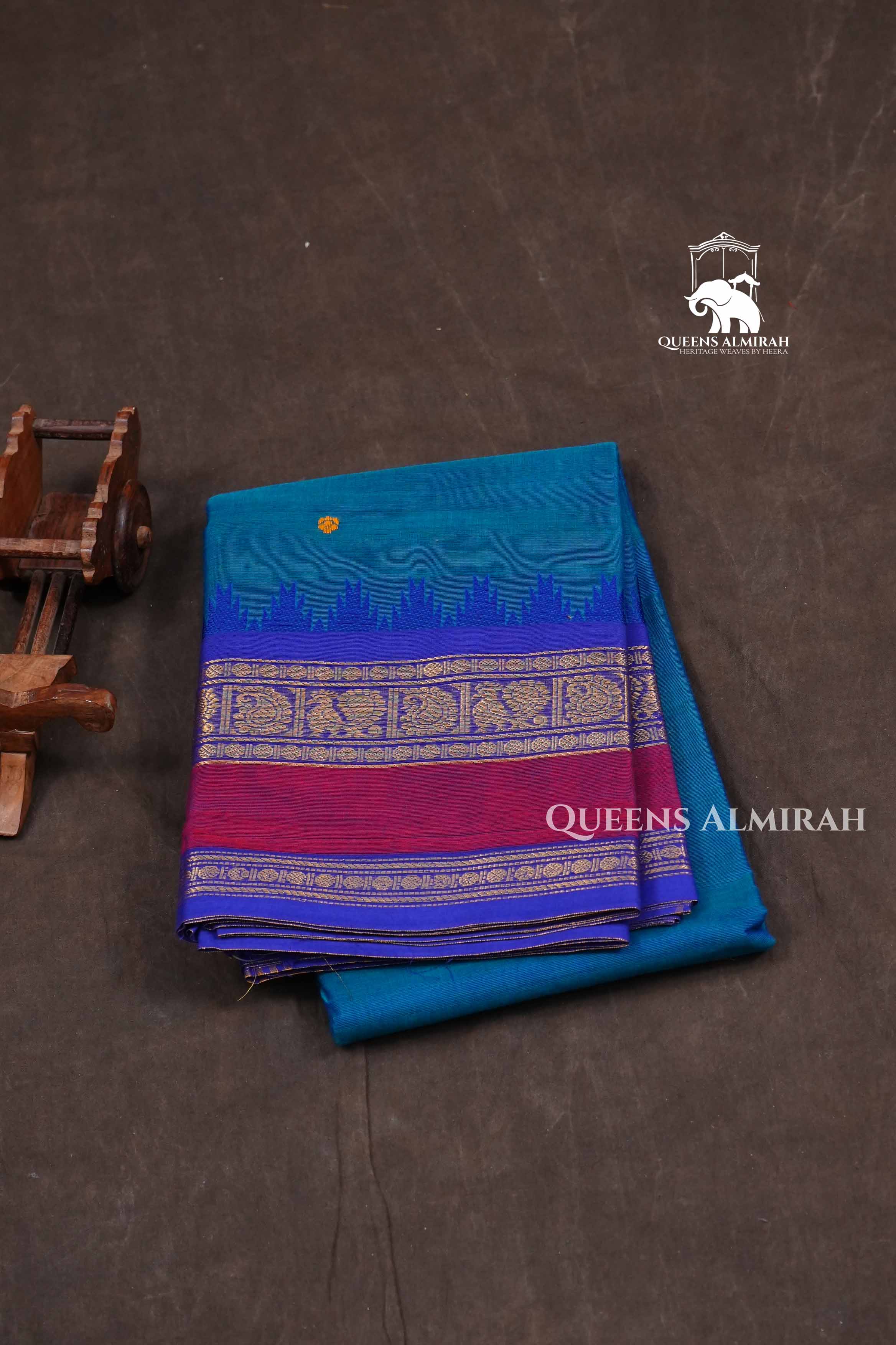 Blue Kanchi Cotton Saree