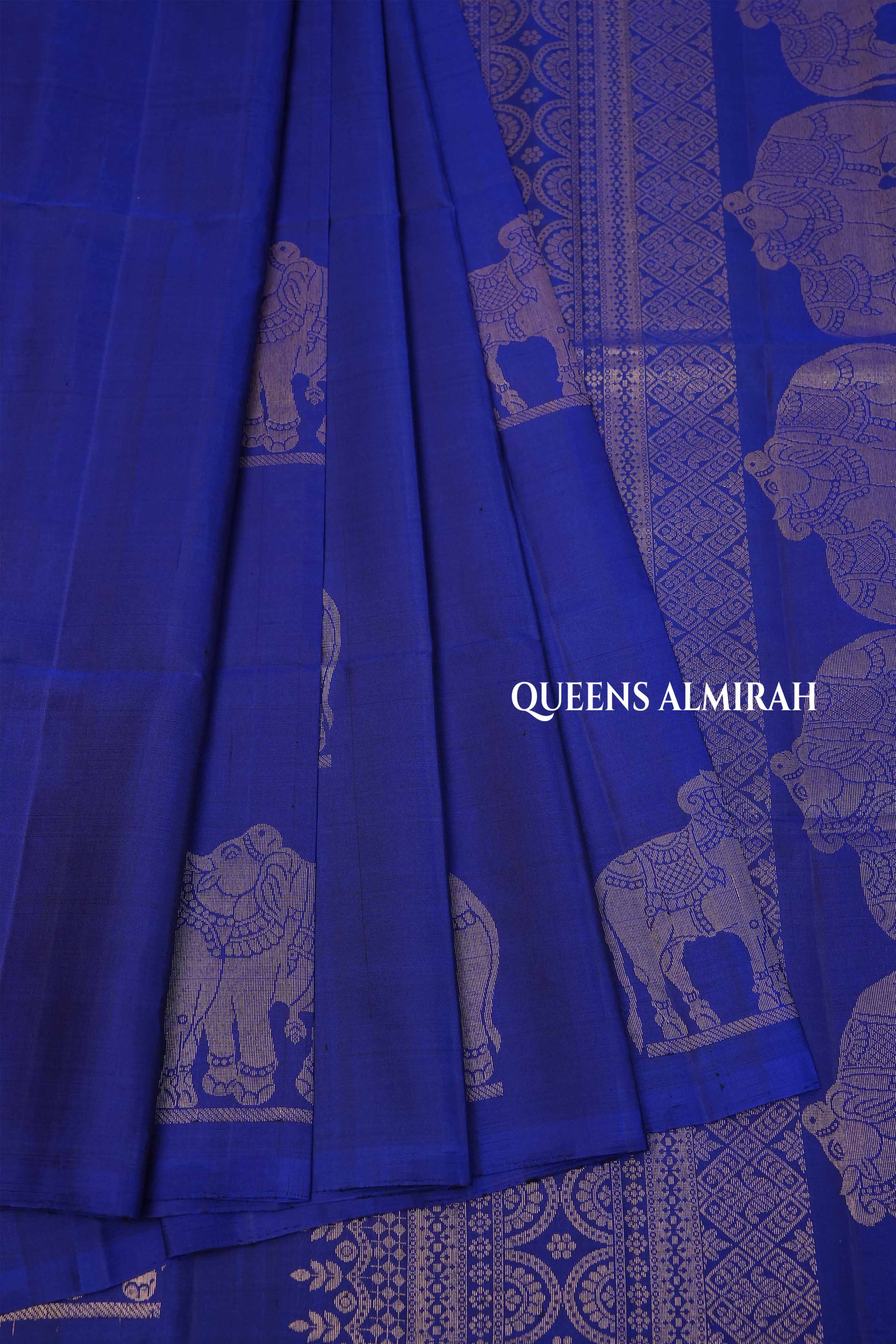 Royal Blue Pure Soft Silk Saree