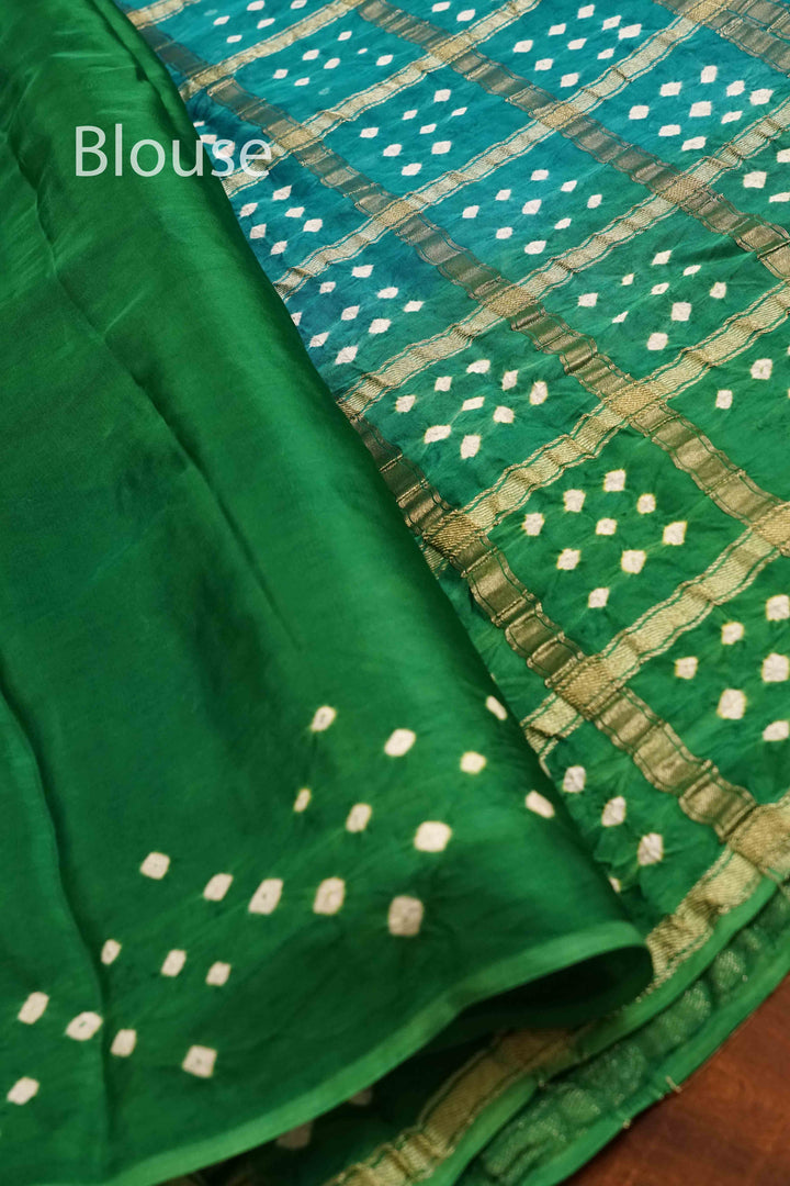 DARK SPRING GREEN  MODAL SILK SAREE 1 - Queens Jewel Emporium