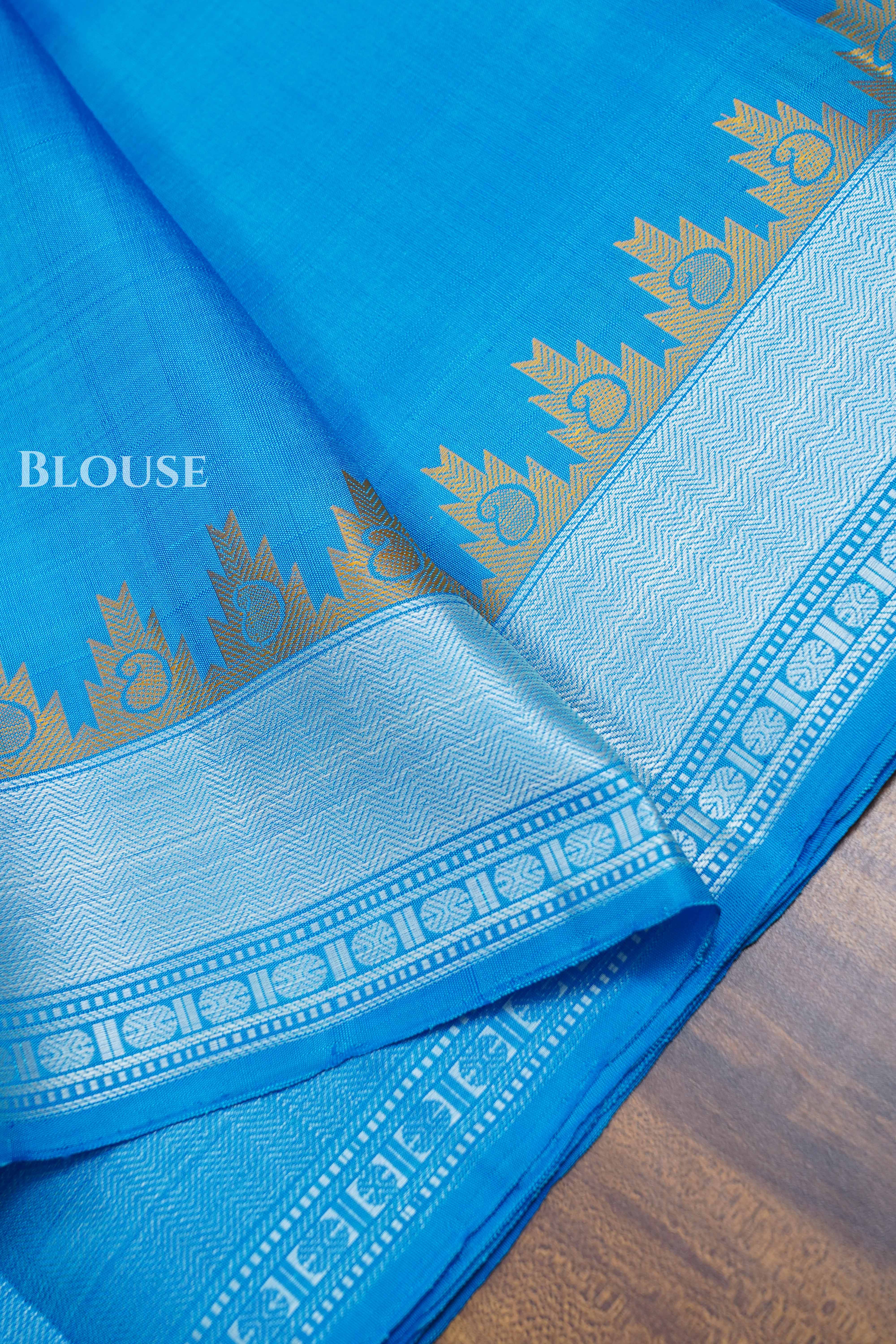 Blue Pure Kanchivaram Silk Saree