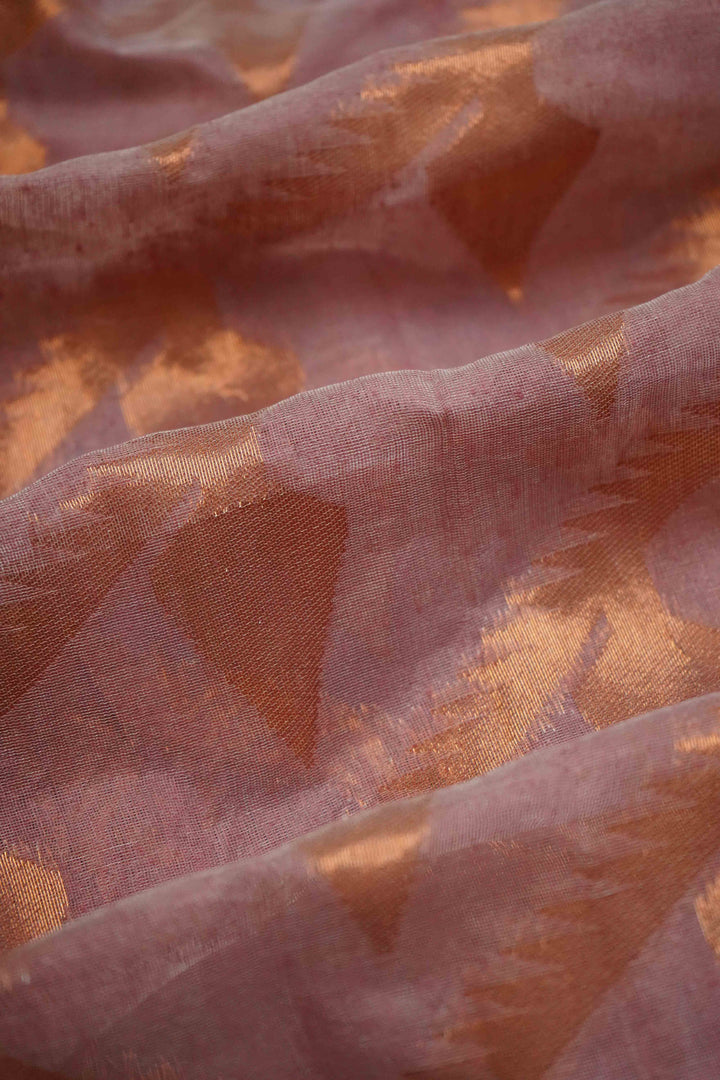 ROSE GOLD JAMDANI COTTON SAREE - Queens Jewel Emporium