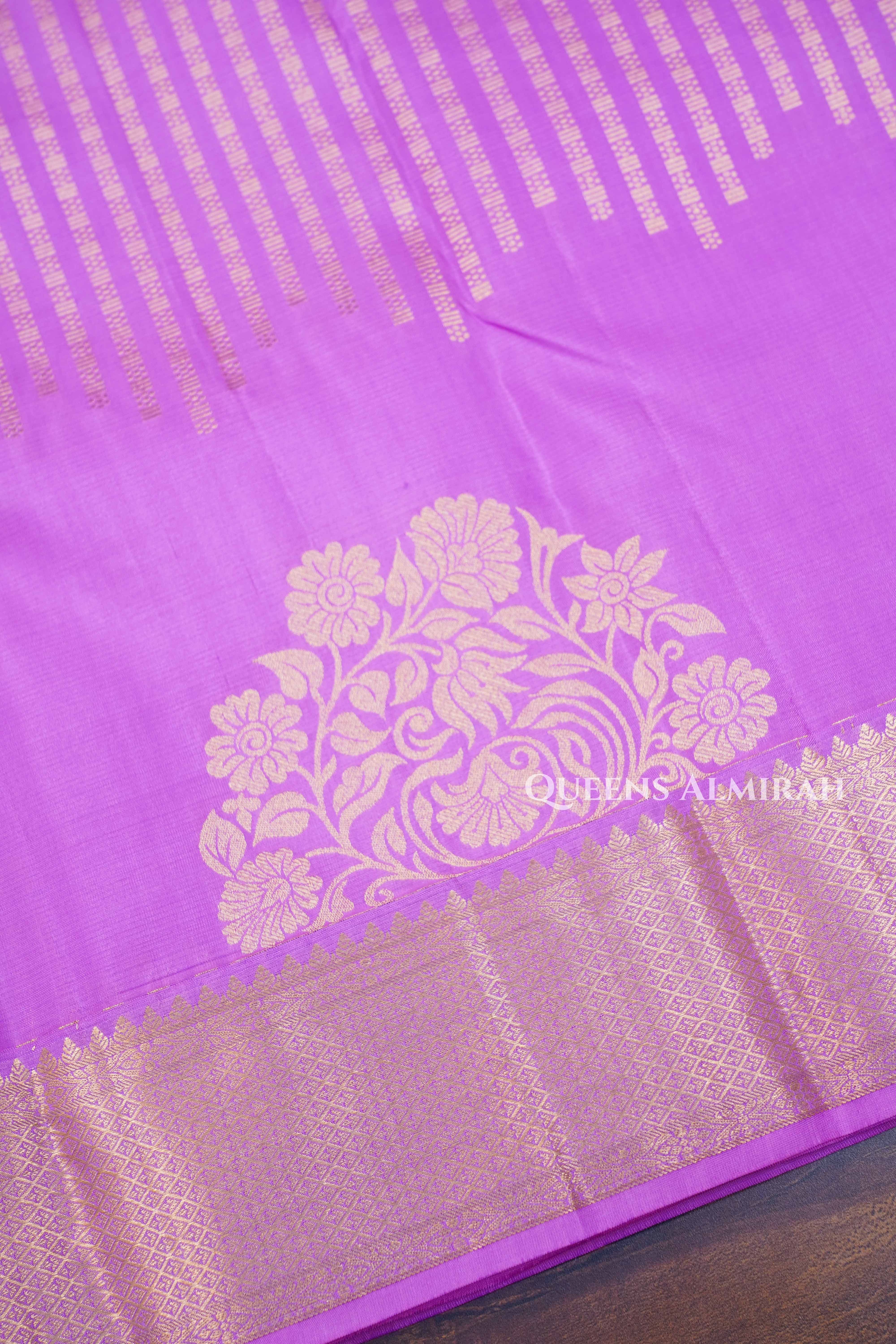 Lilac Purple Pure Kanchivaram Silk Saree
