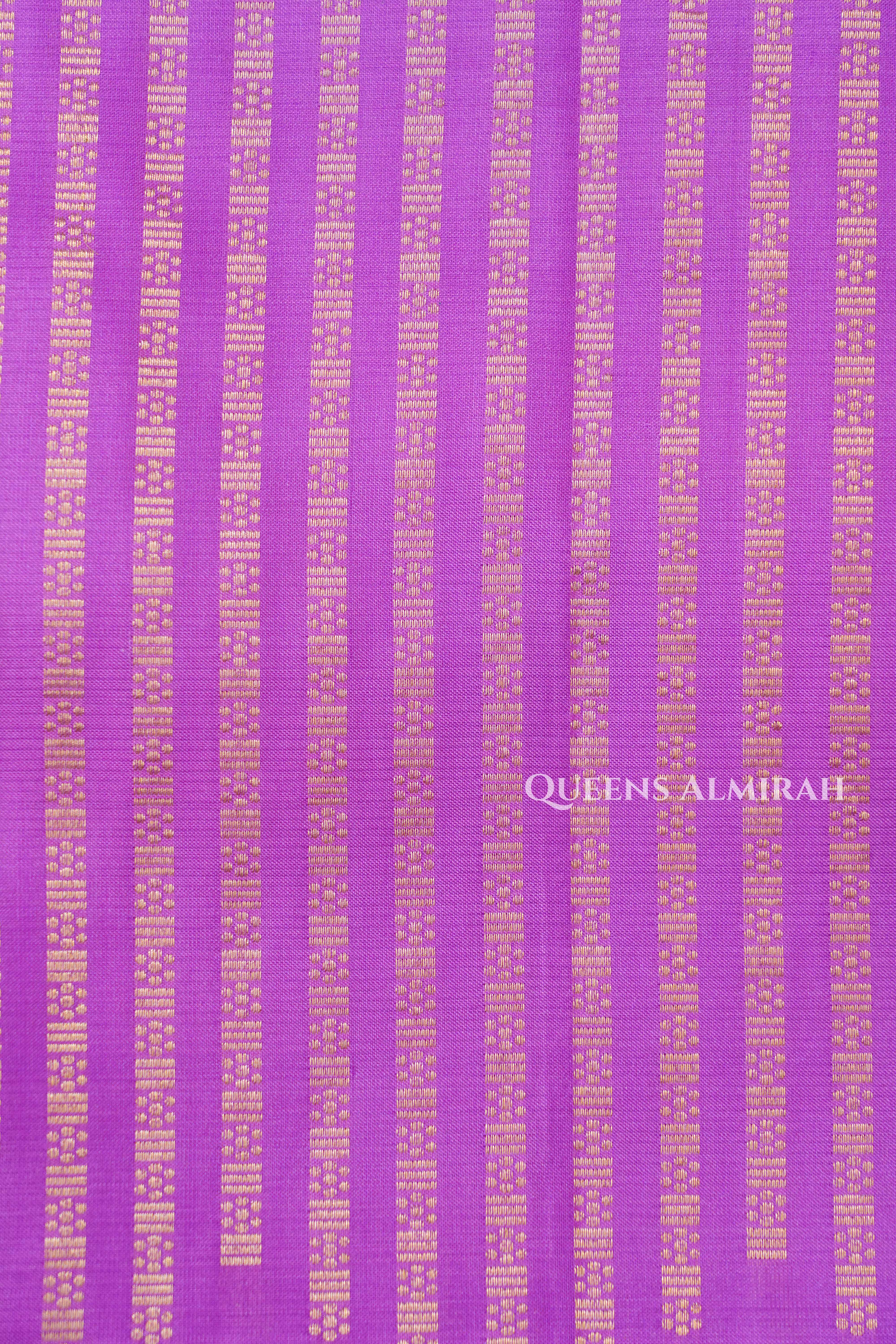 Lilac Purple Pure Kanchivaram Silk Saree