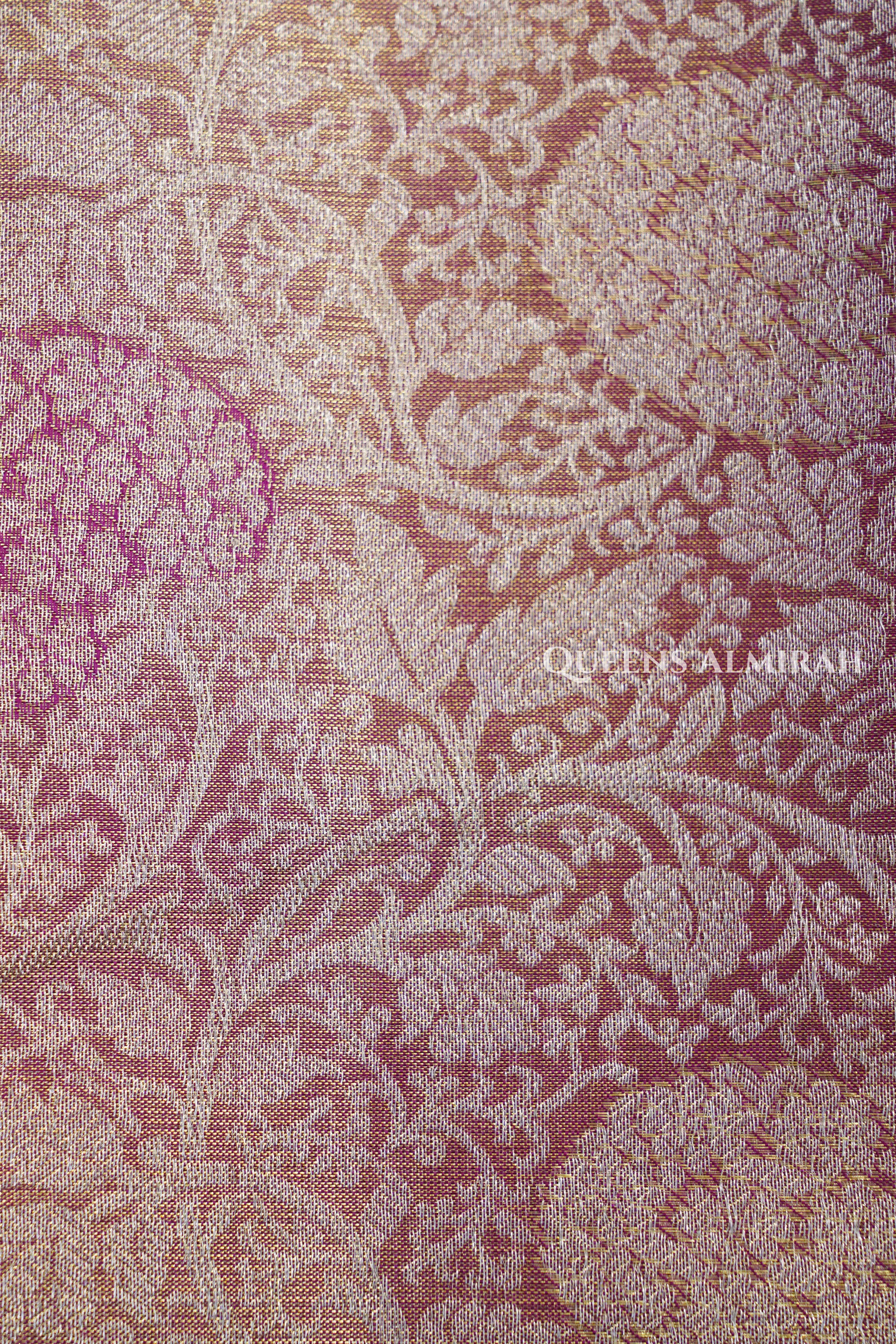 Gold With Pink Pure kanchivaram Silk Saree