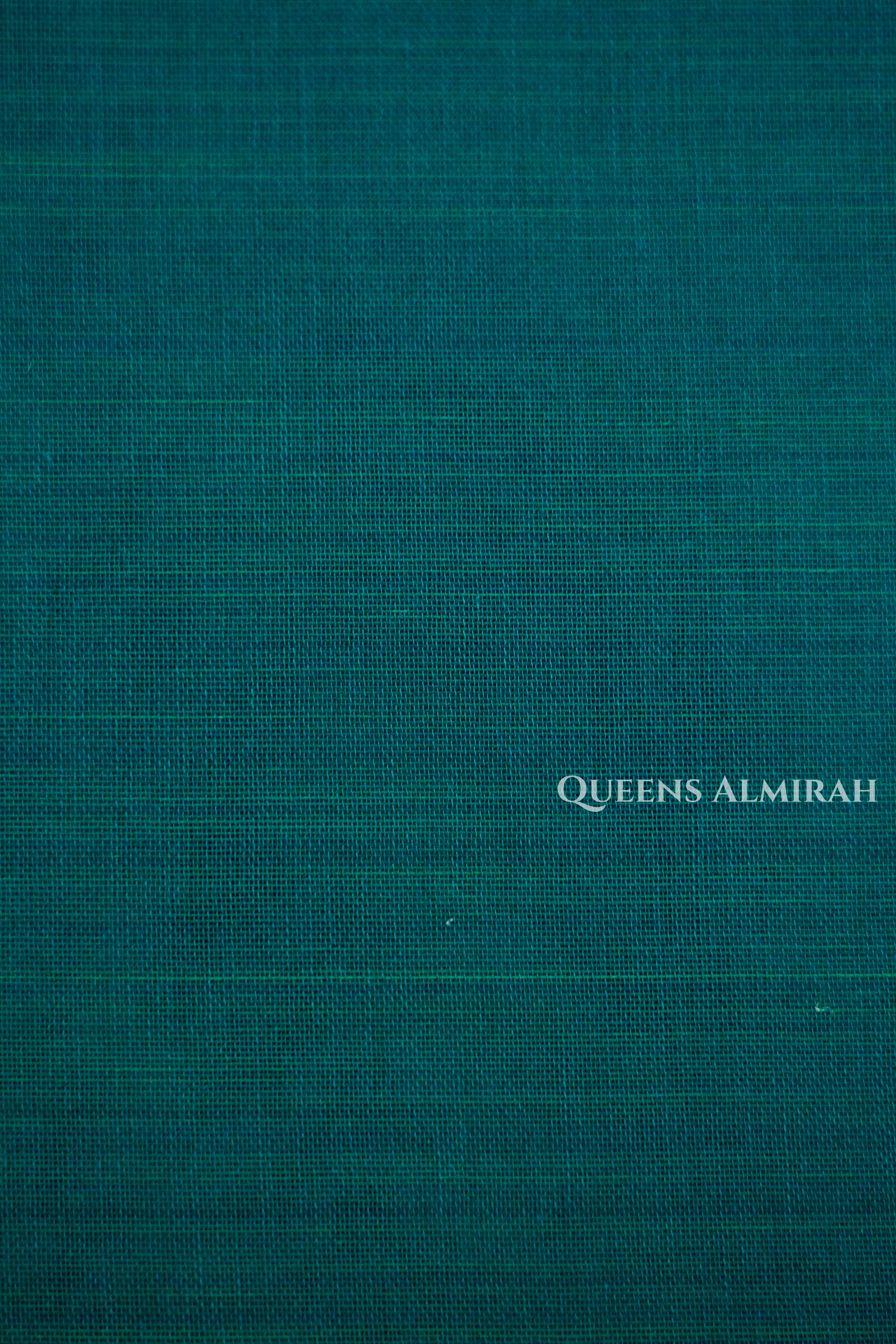 Dark Aqua Blue Narayanpet Cotton Saree