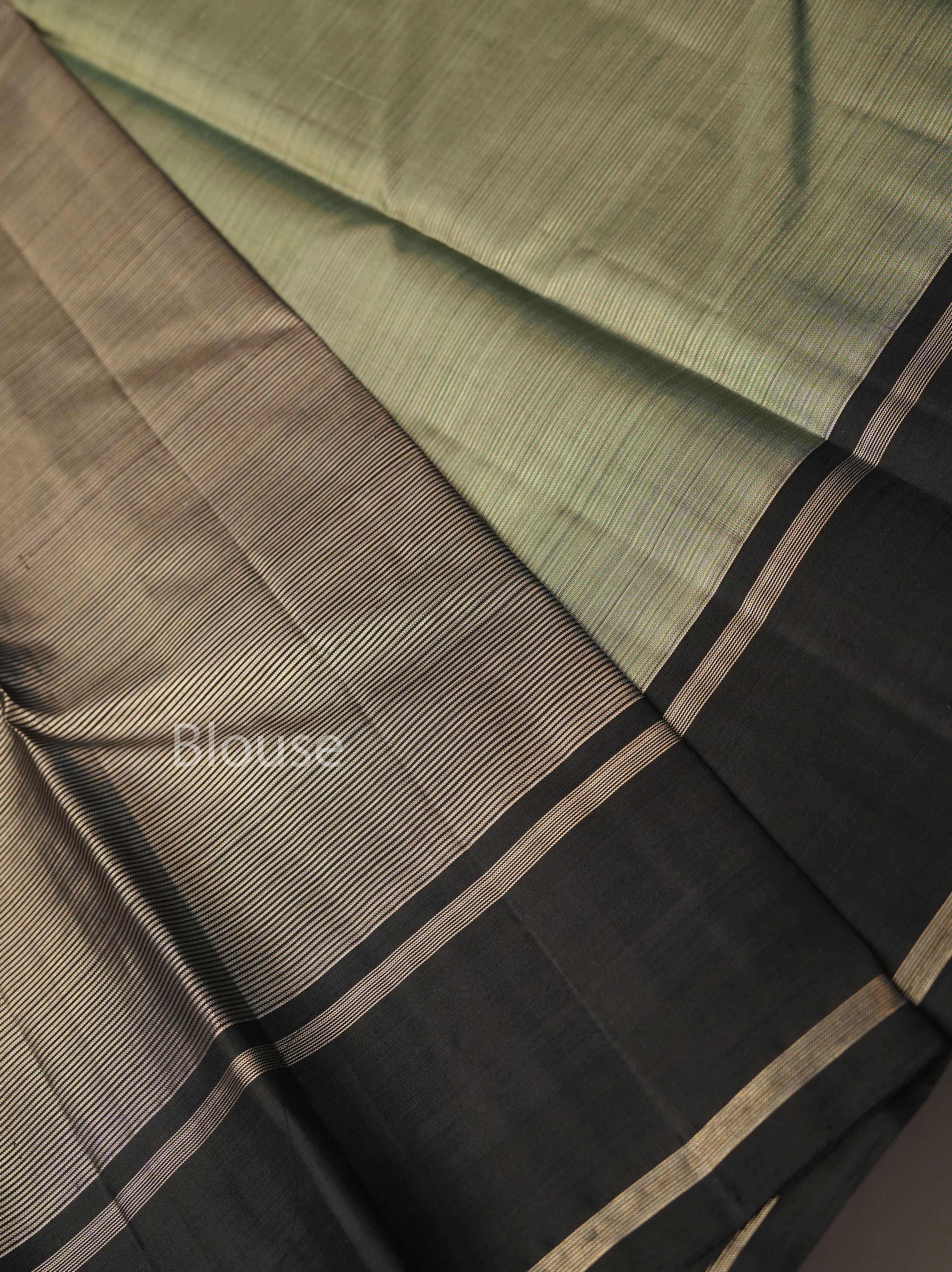 Green With Black Border Pure Kanchivaram Silk Saree