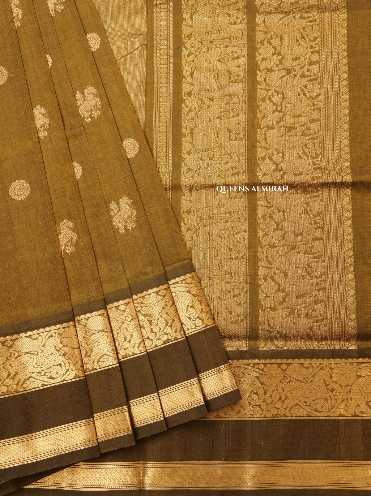 Algae Green Chettinad Silk Cotton Saree