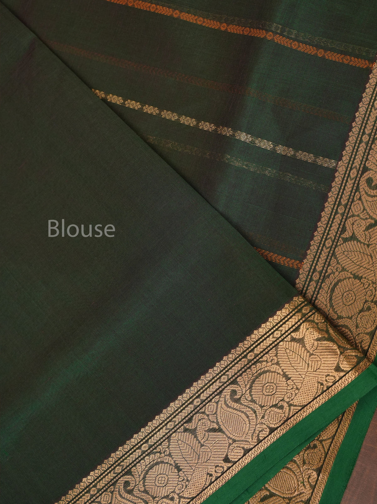 Dark Green Chettinad Silk Cotton Saree