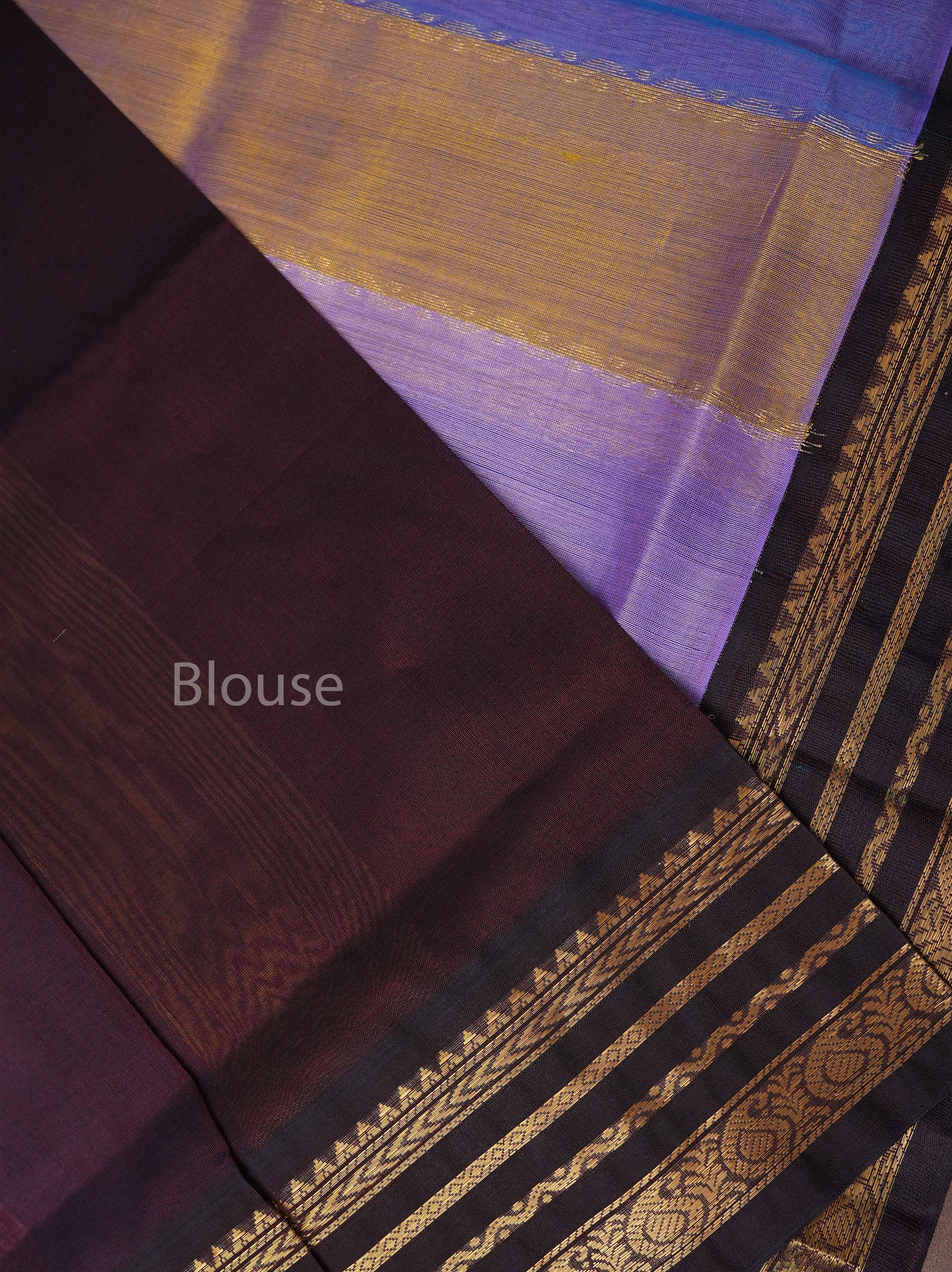 Multicolor With Dark Chocolate Brown Border Pure Silk Cotton Saree