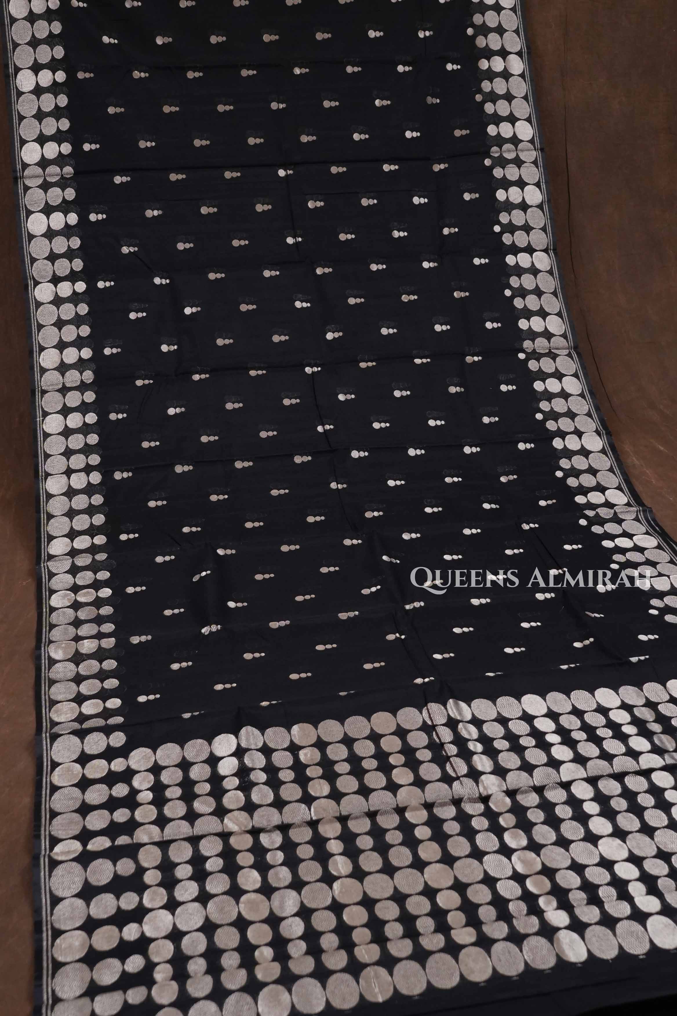 Black Semi Silk Cotton Saree