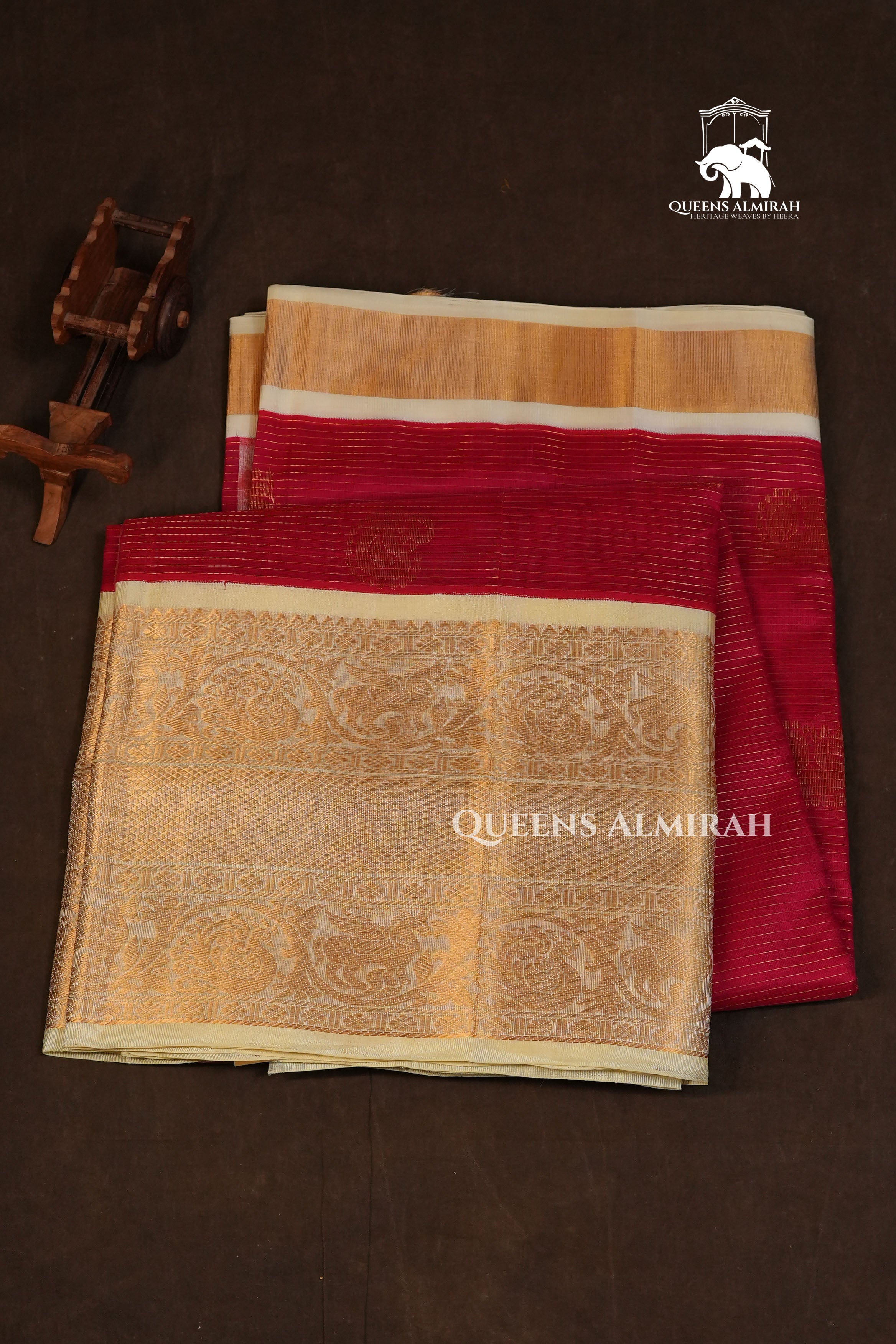 Rani Pink With Off White Pure Silk Cotton Saree