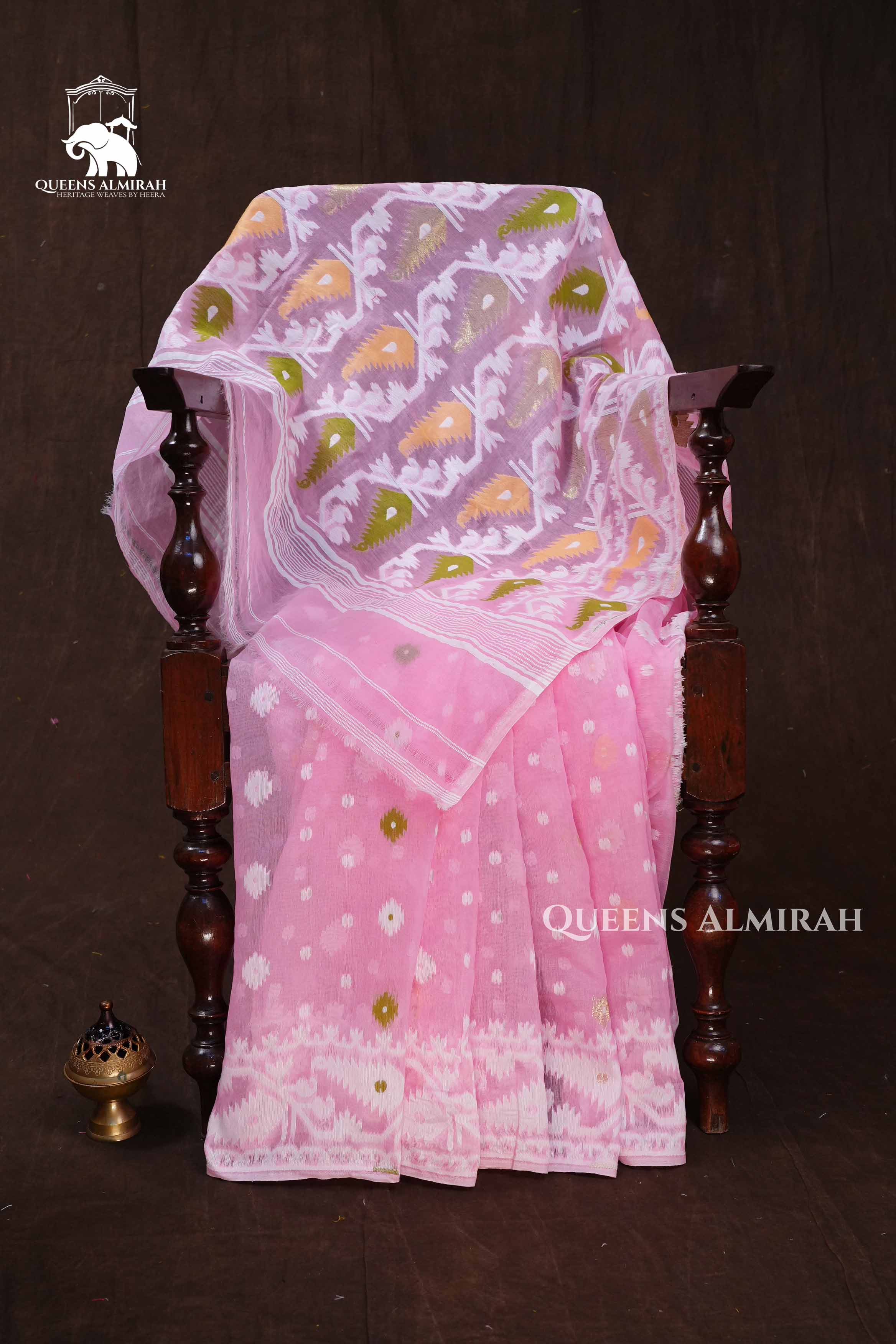 Baby Pink Jamdani Cottoon Saree