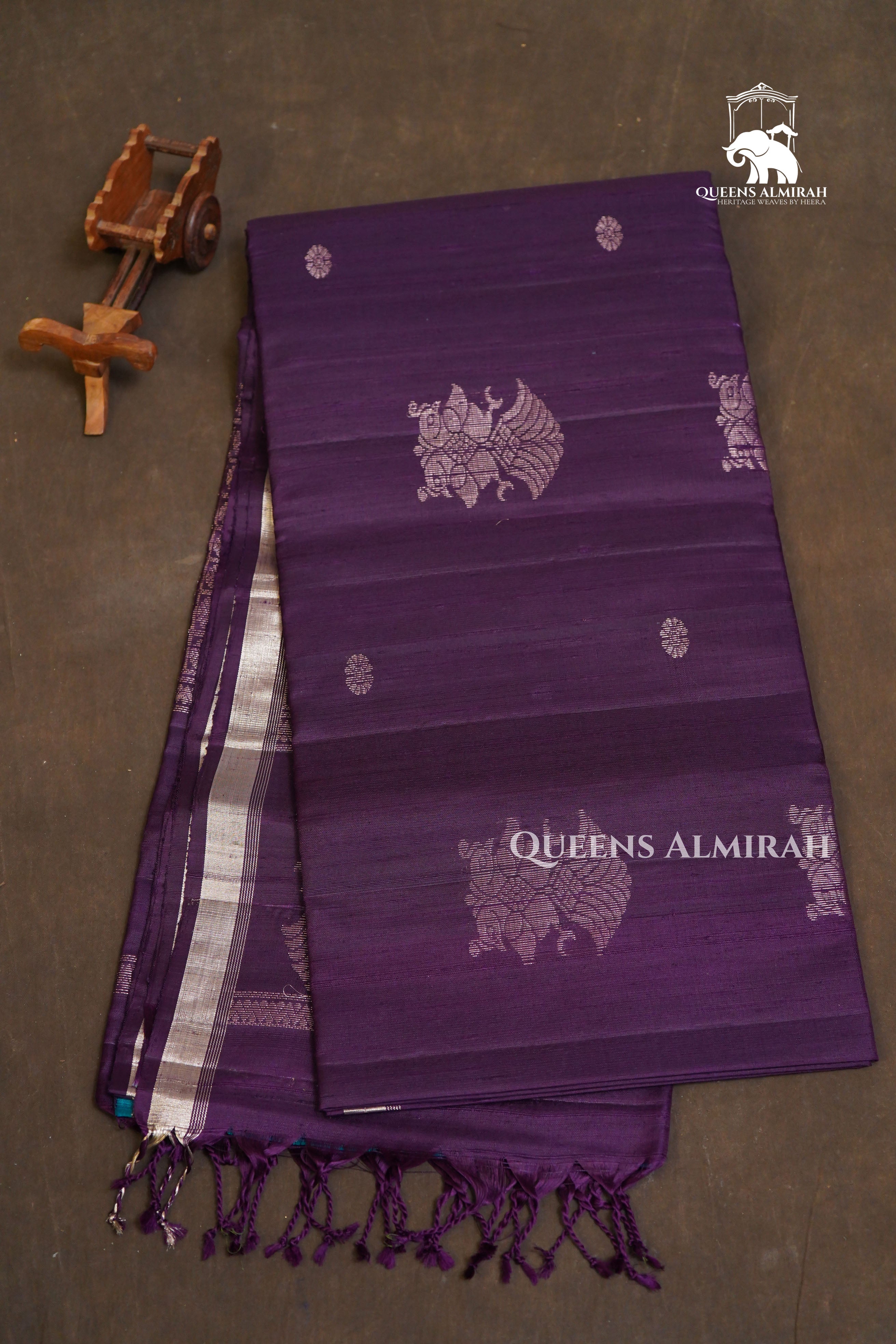 Purple Dupion Silk Saree