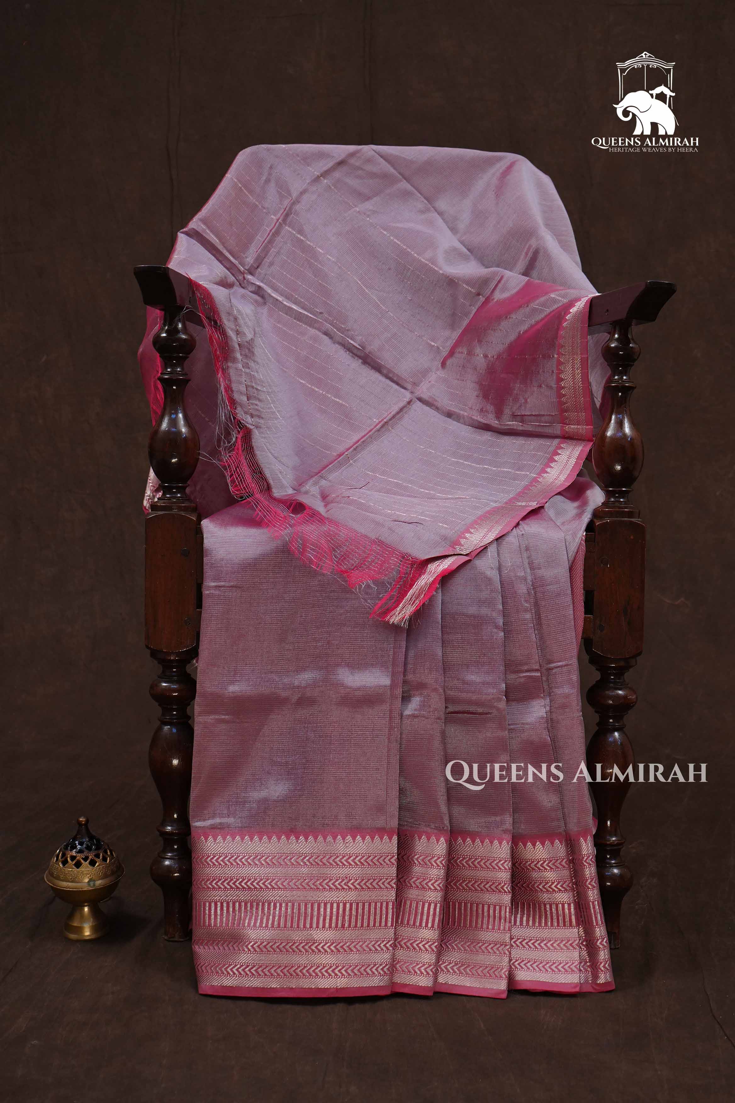 Onion Pink Mangalgiri Saree