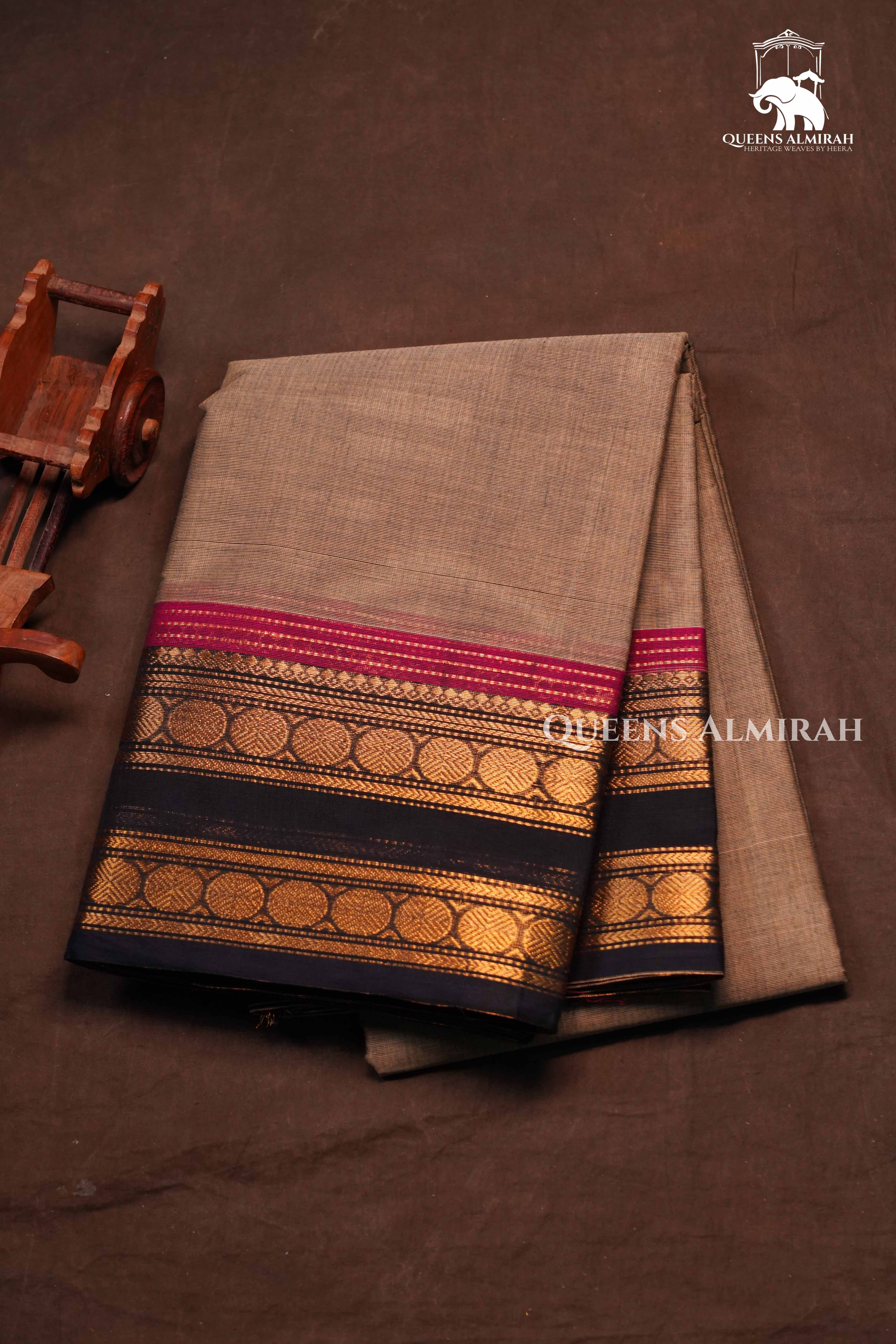 Brown Kanchi Cotton Saree