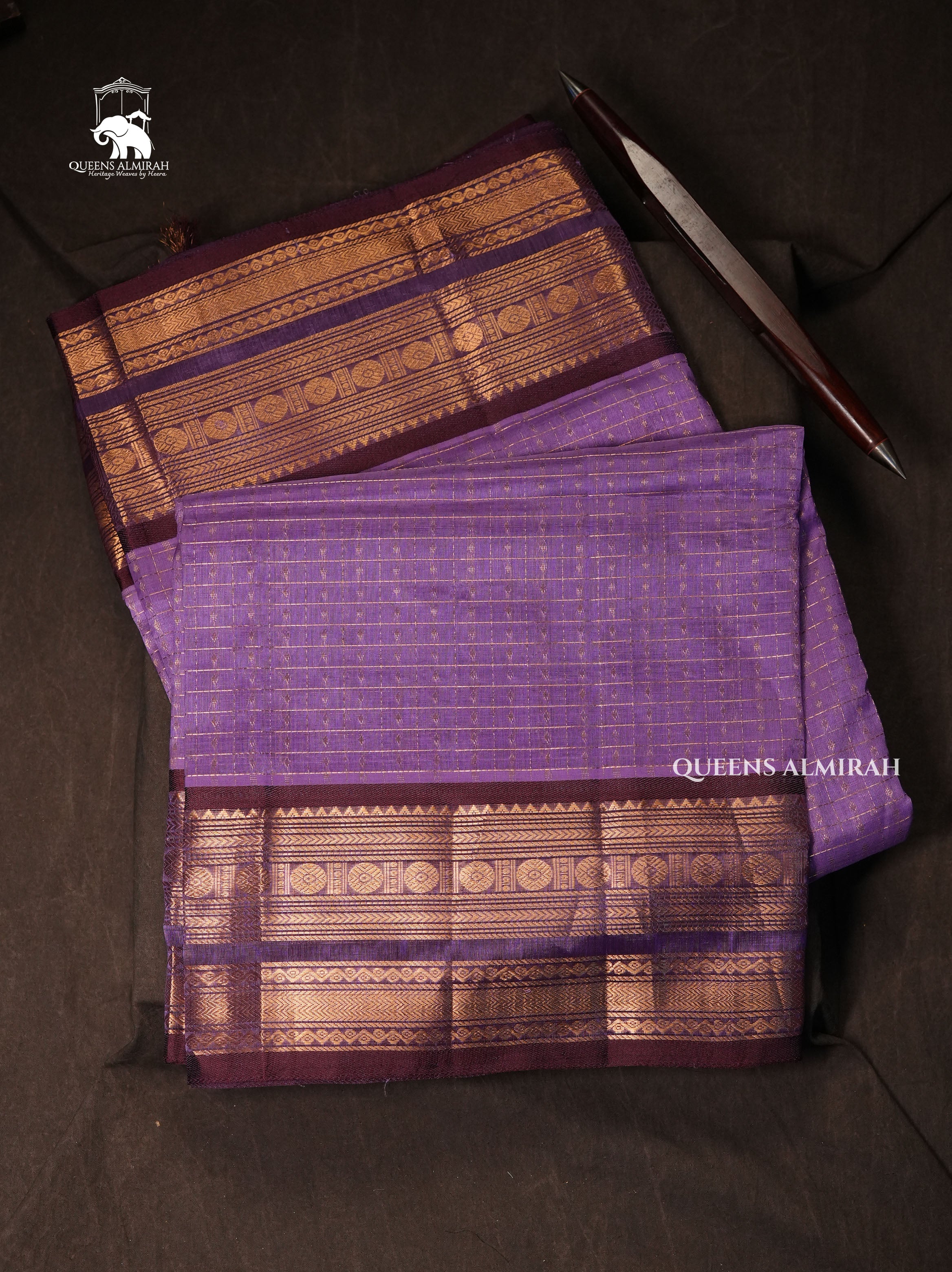 Lavender With Purple Pure Silk Cotton Saree