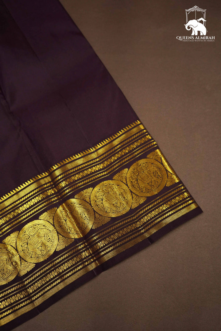 FADED PURPLE WITH MATTE PURPLE KANCHIVARAM SILK SAREE - Queens Jewel Emporium