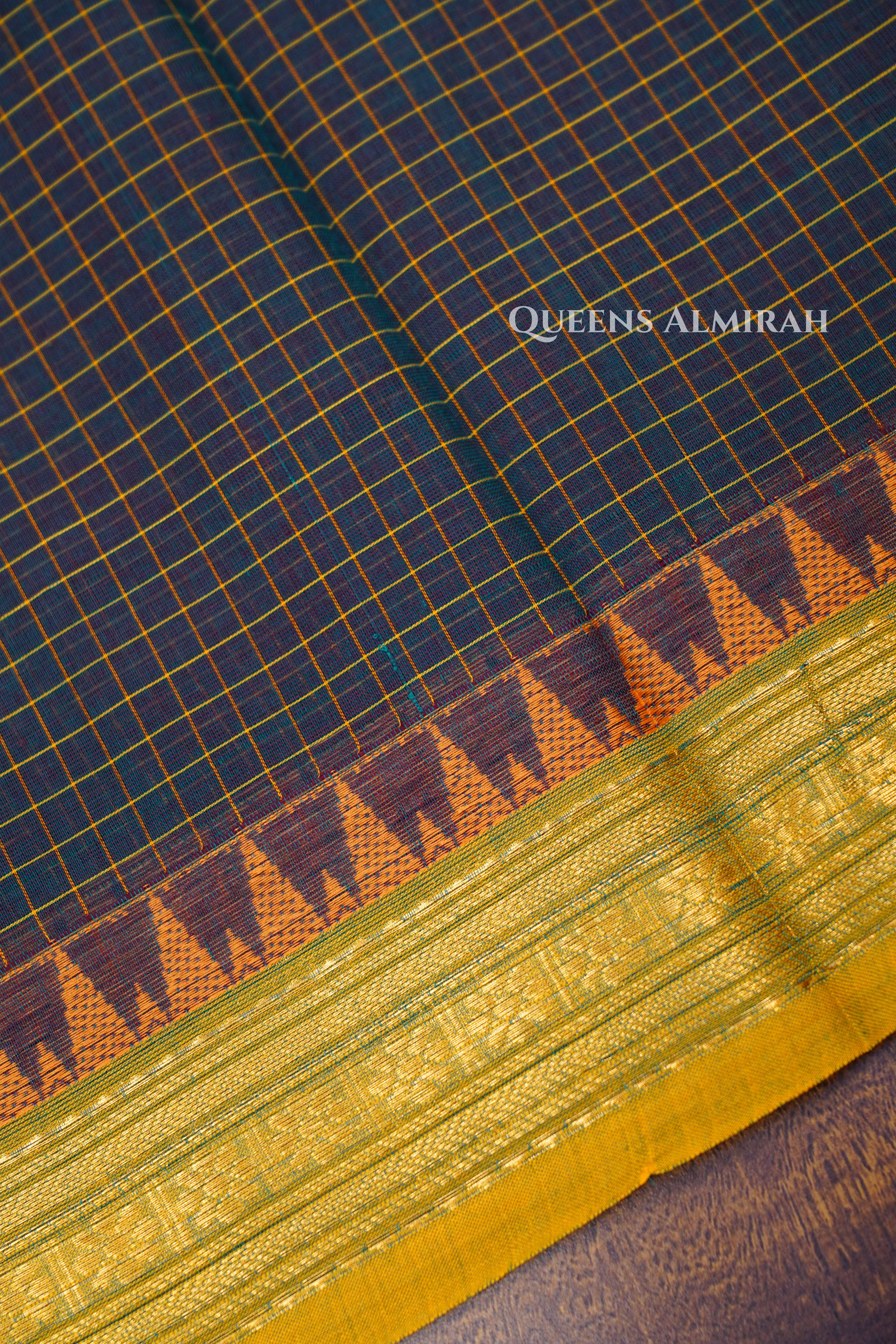 Riffle Green With Yellow Kanchi Cotton Saree
