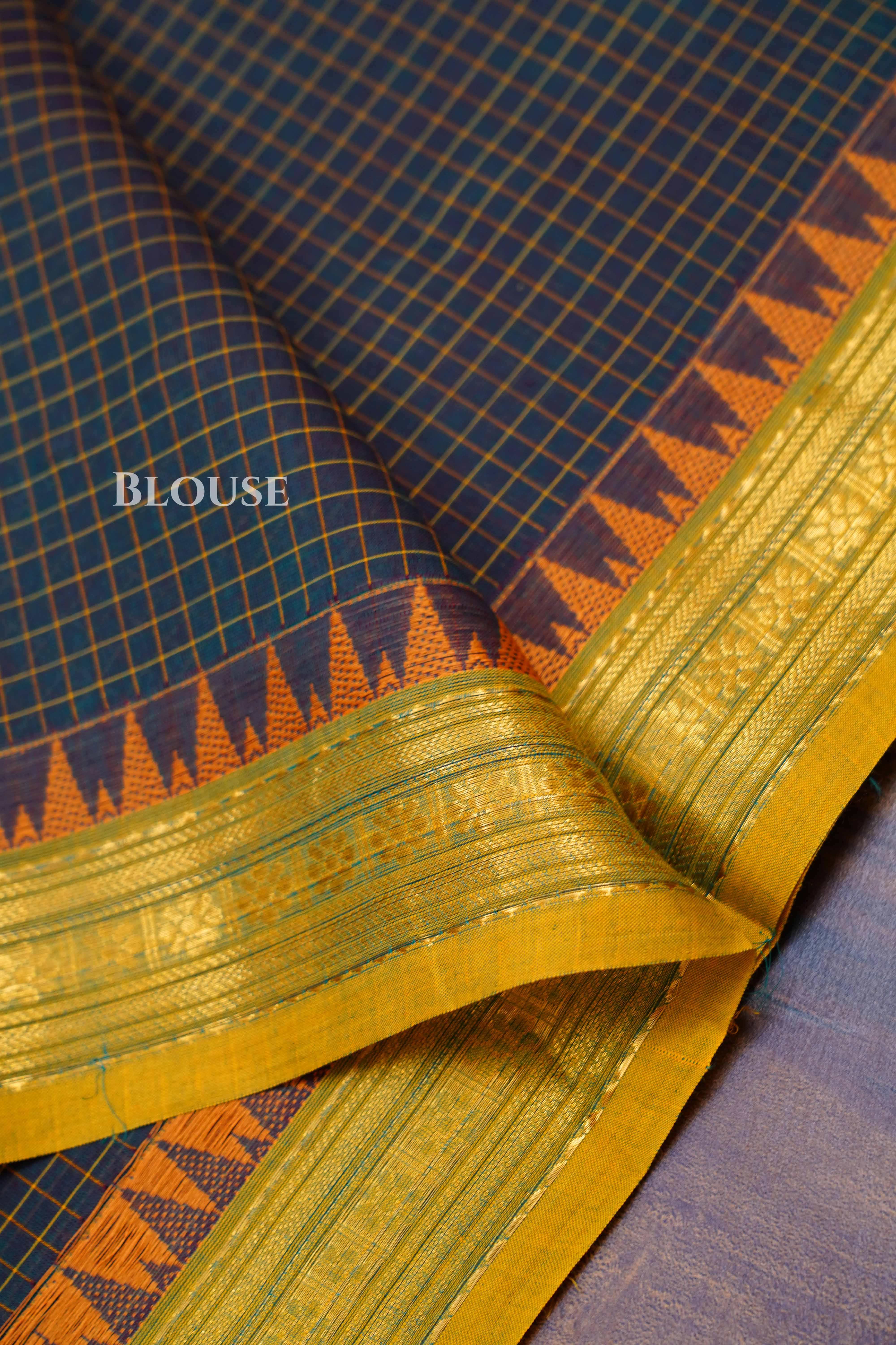 Riffle Green With Yellow Kanchi Cotton Saree