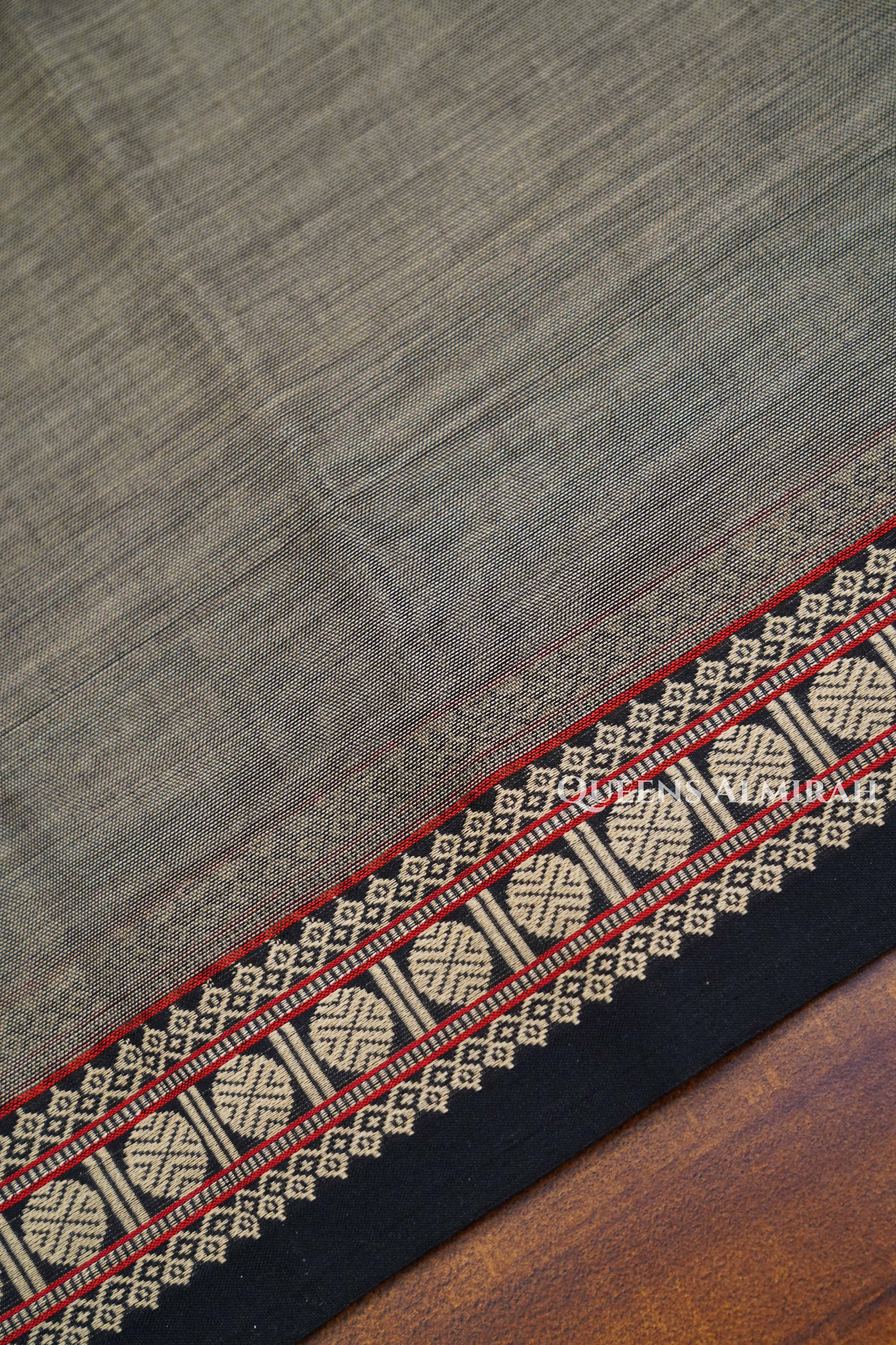 Grey Narayanpet Cotton Saree