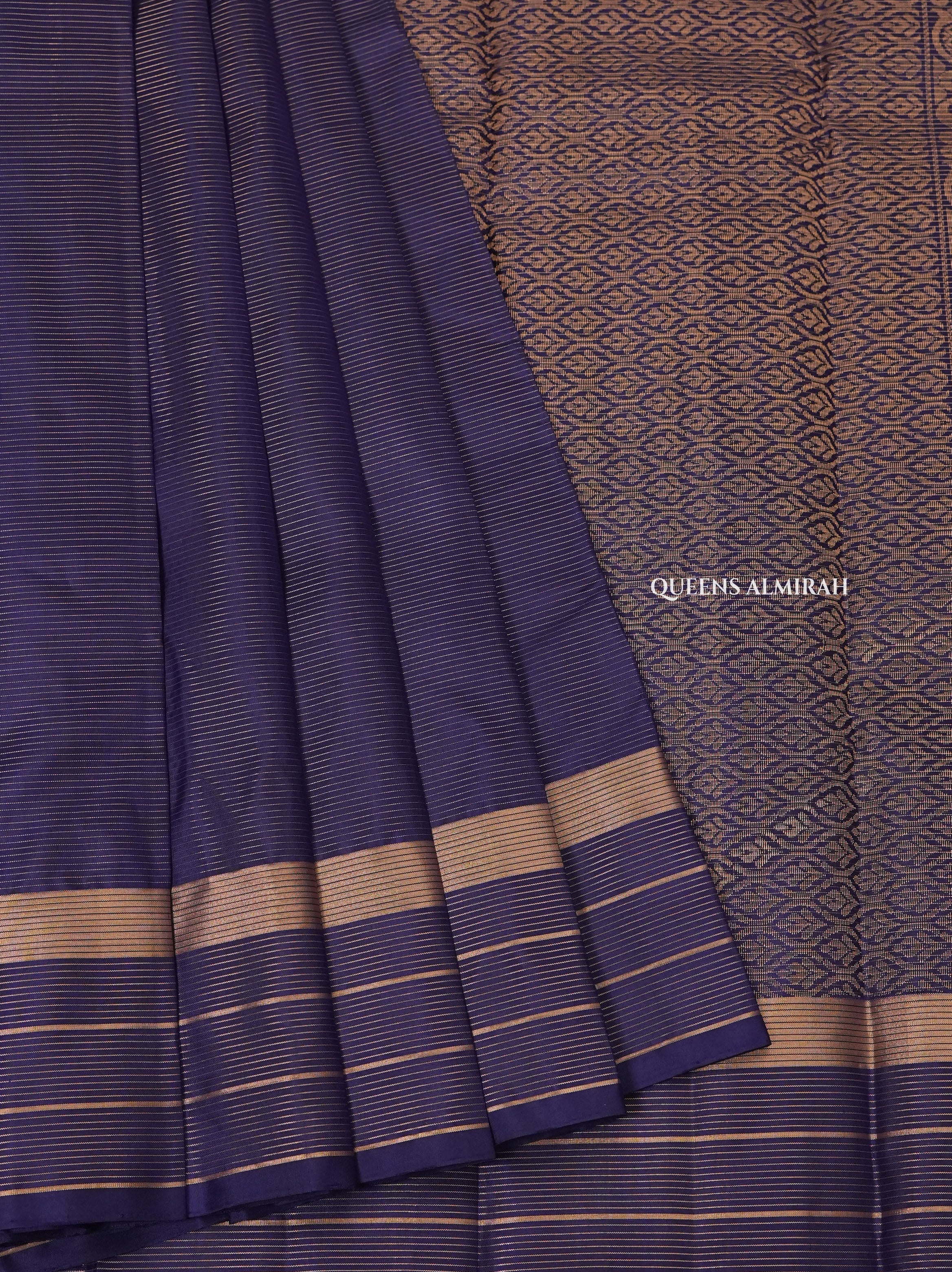 Navy Blue Pure Kanchivaram Silk Saree
