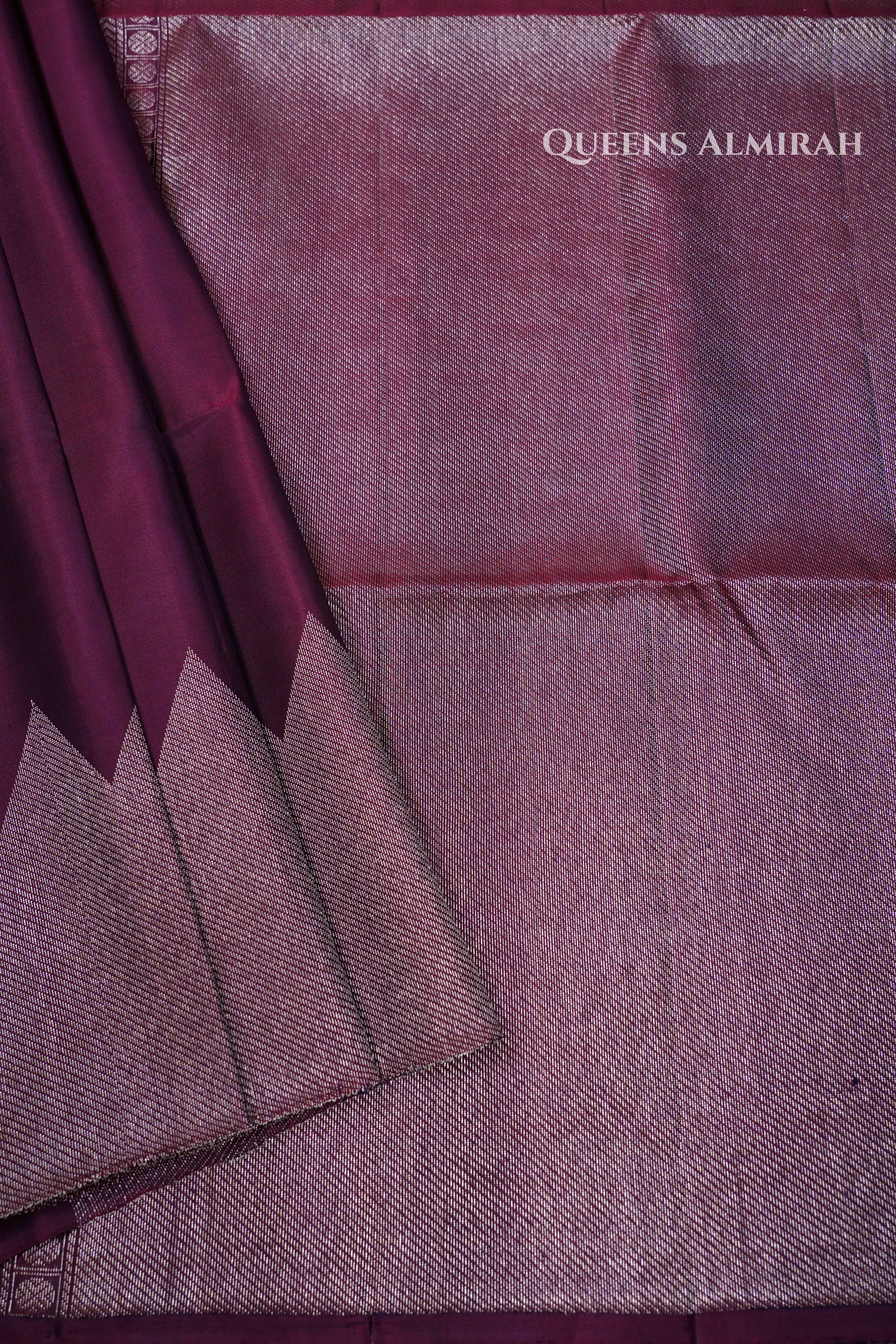 Red Wine Pure Soft Silk Saree
