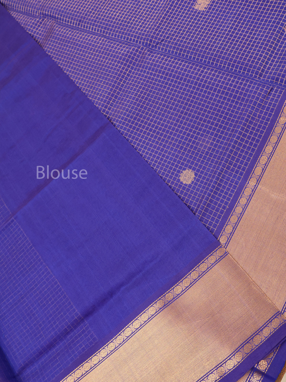 Ms Blue Kattam Chettinad Silk Cotton Saree
