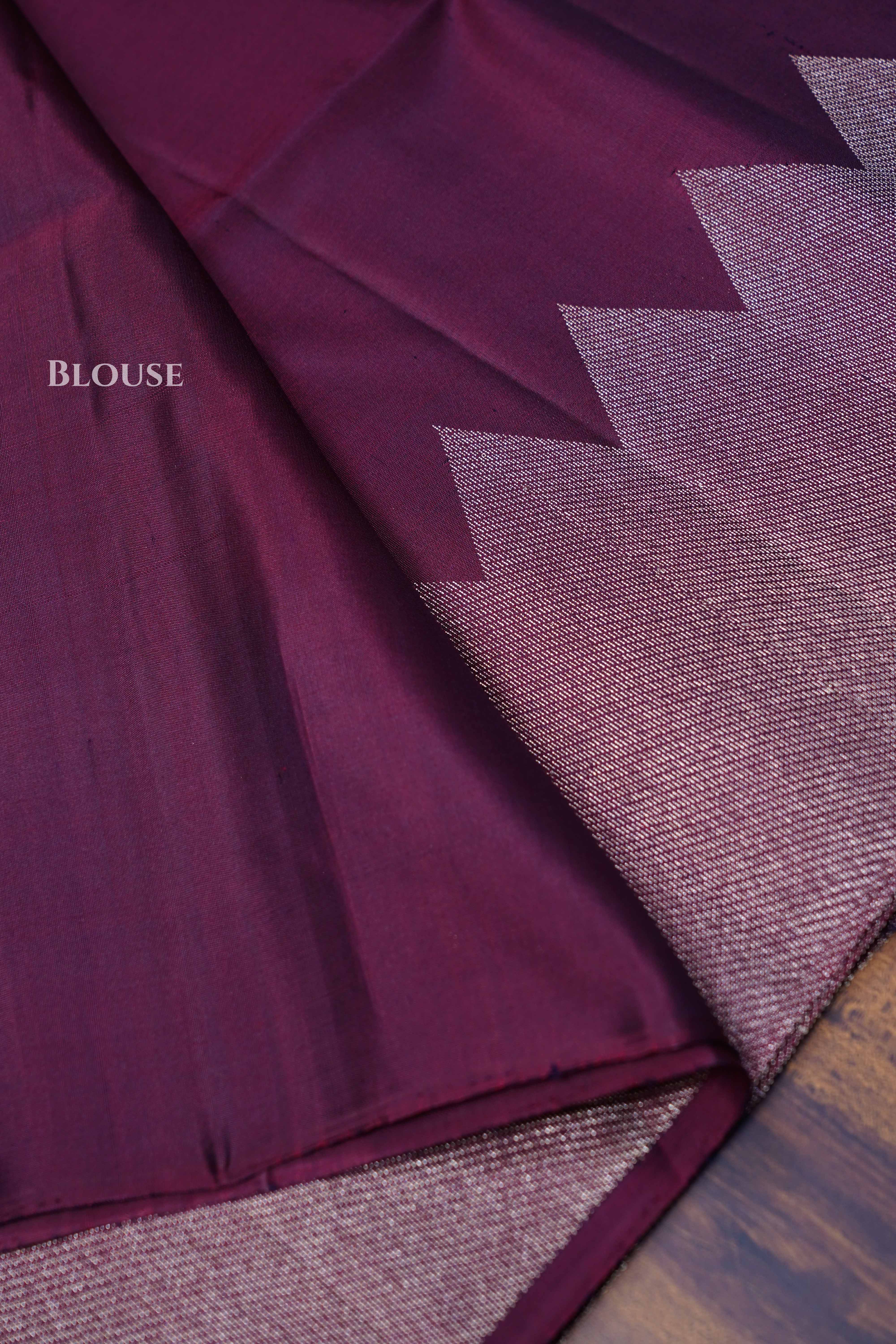 Red Wine Pure Soft Silk Saree