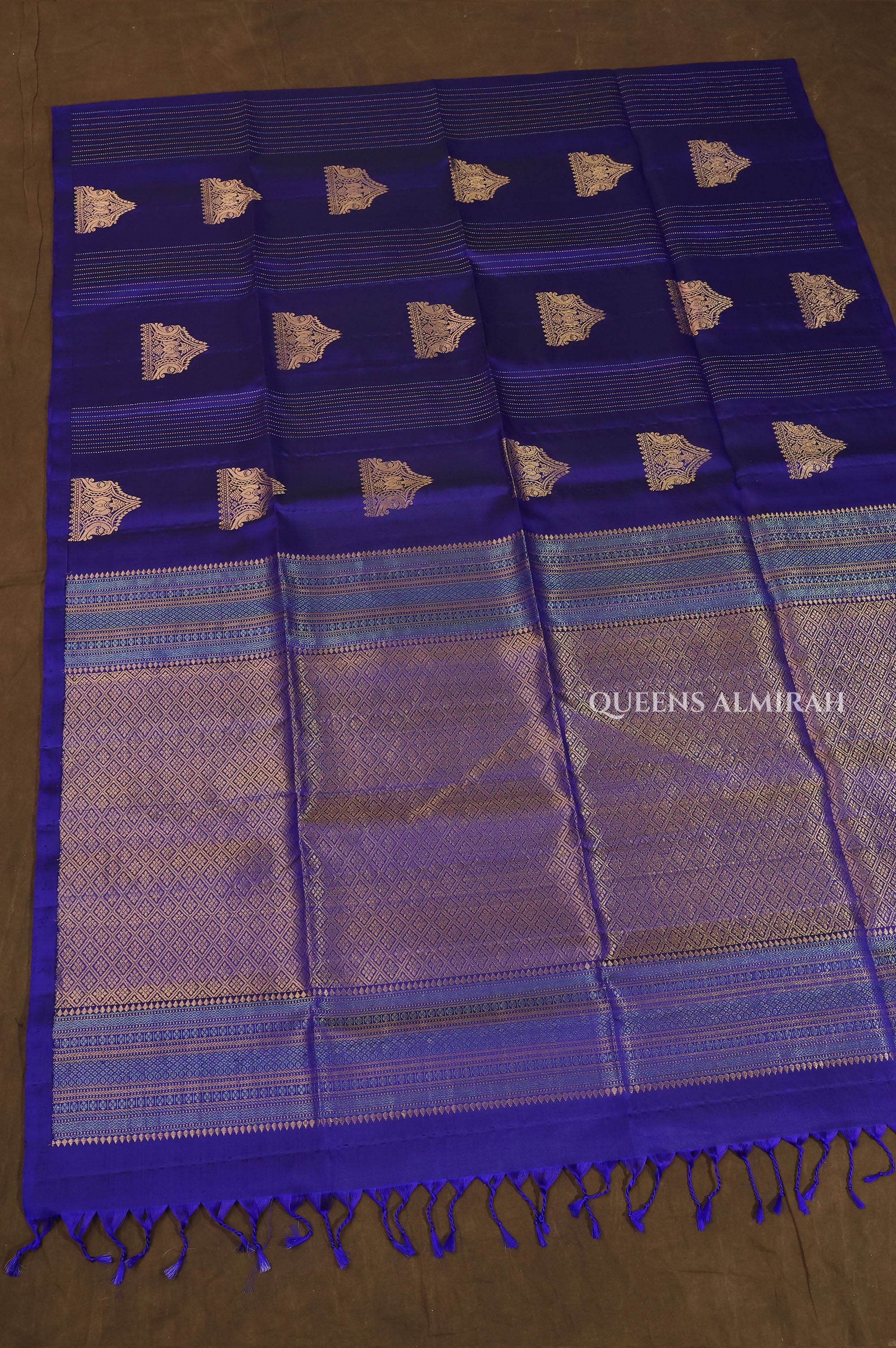Dark Navy Blue Pure Soft Silk Saree