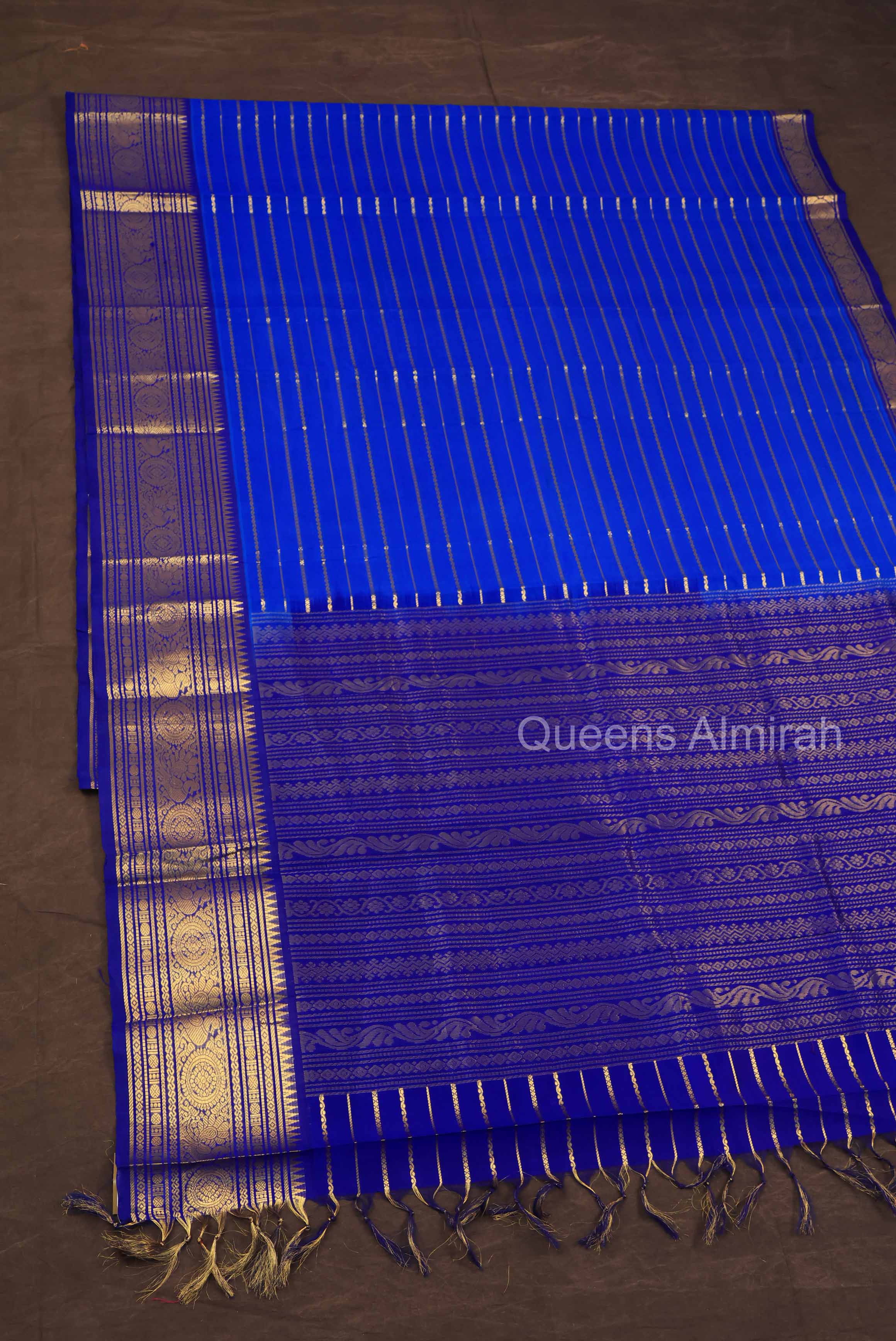 Blue Pure Silk Cotton Saree
