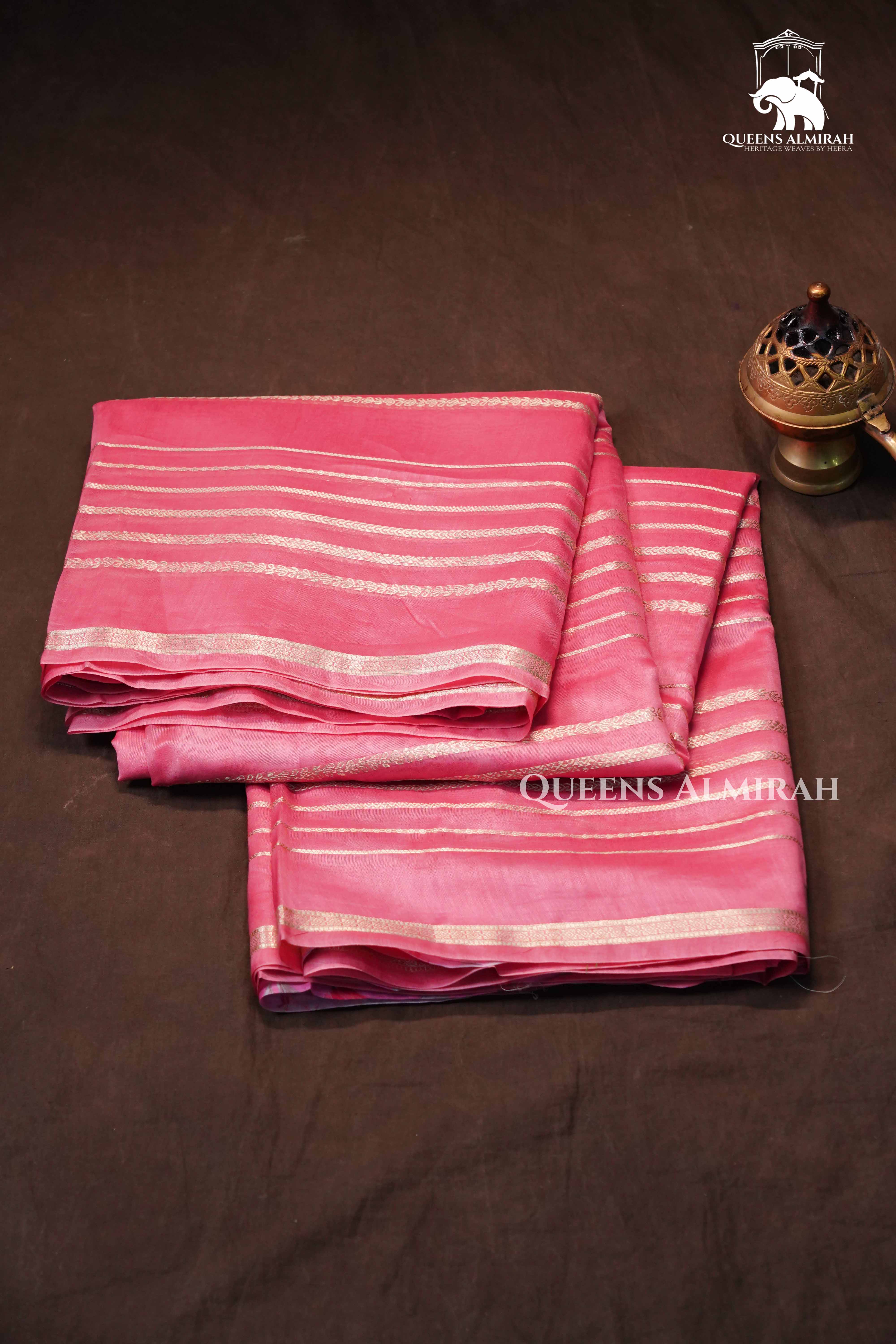 Baby Pink Chanderi Silk Cotton Saree
