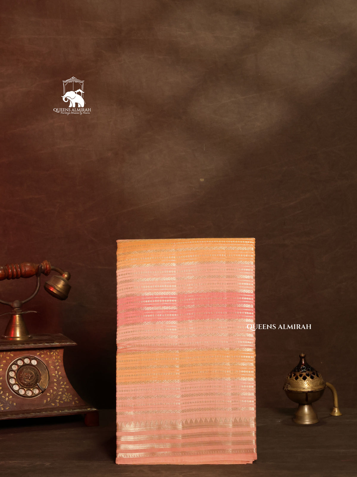 Multicolor Chiniya Silk Saree